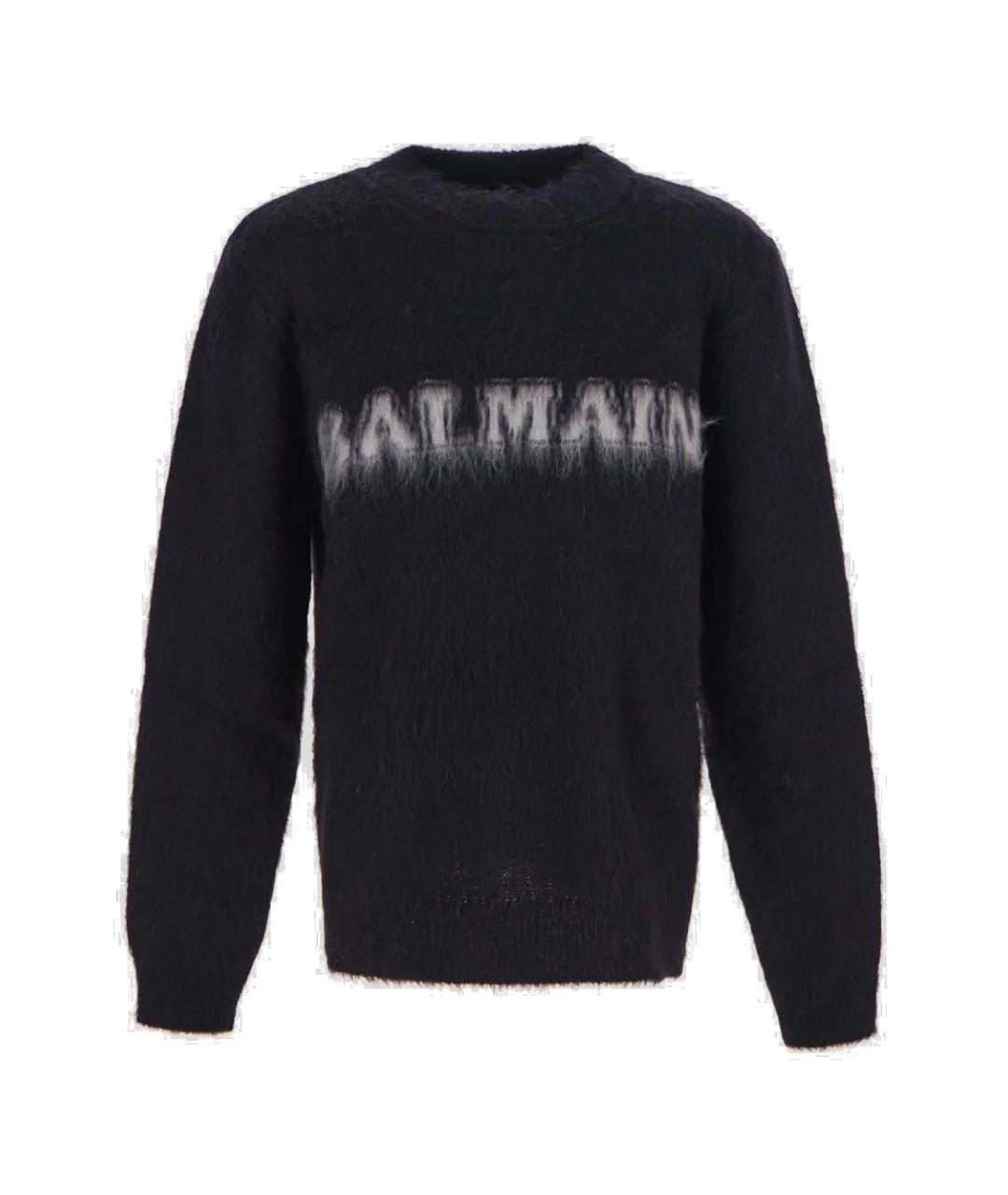 BALMAIN Черный шерстяной джемпер / свитер, фото 1