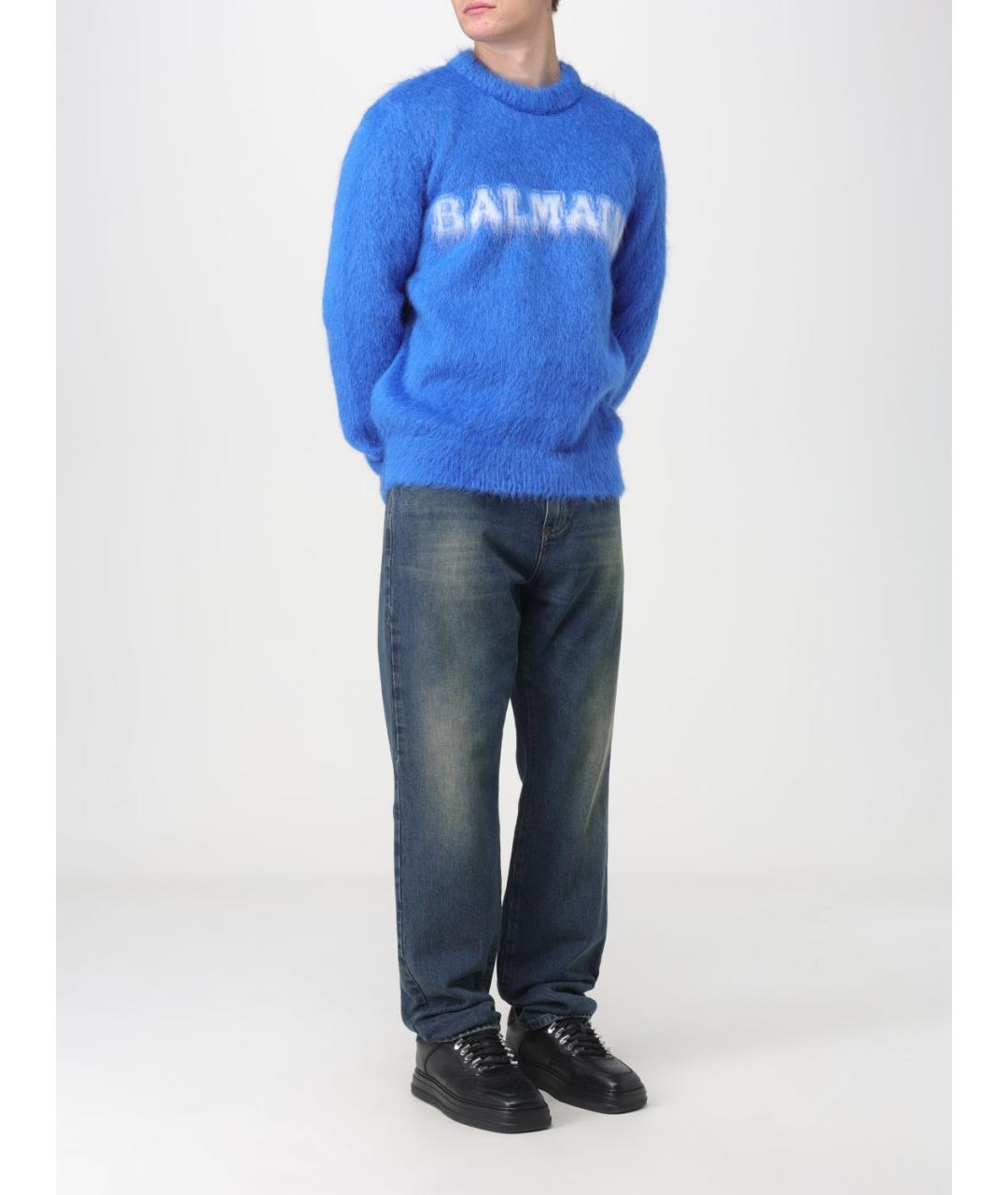 BALMAIN Синий джемпер / свитер, фото 3