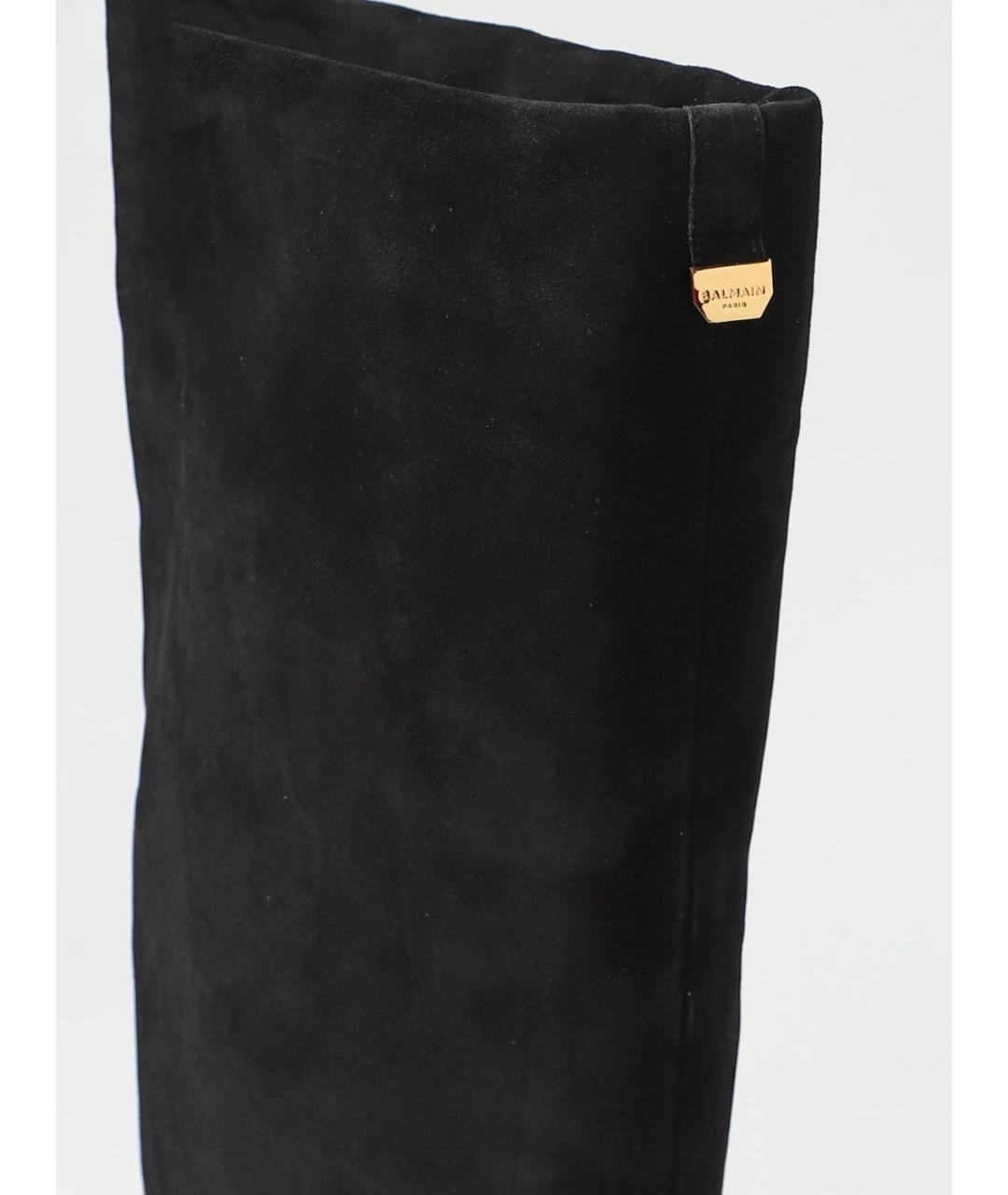 BALMAIN Черные кожаные сапоги, фото 4