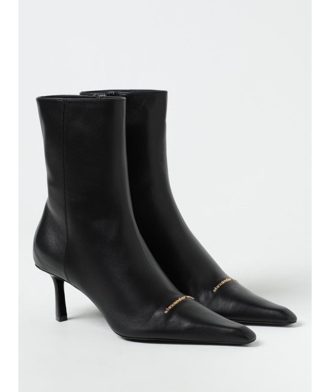 ALEXANDER WANG Черные кожаные ботильоны, фото 2