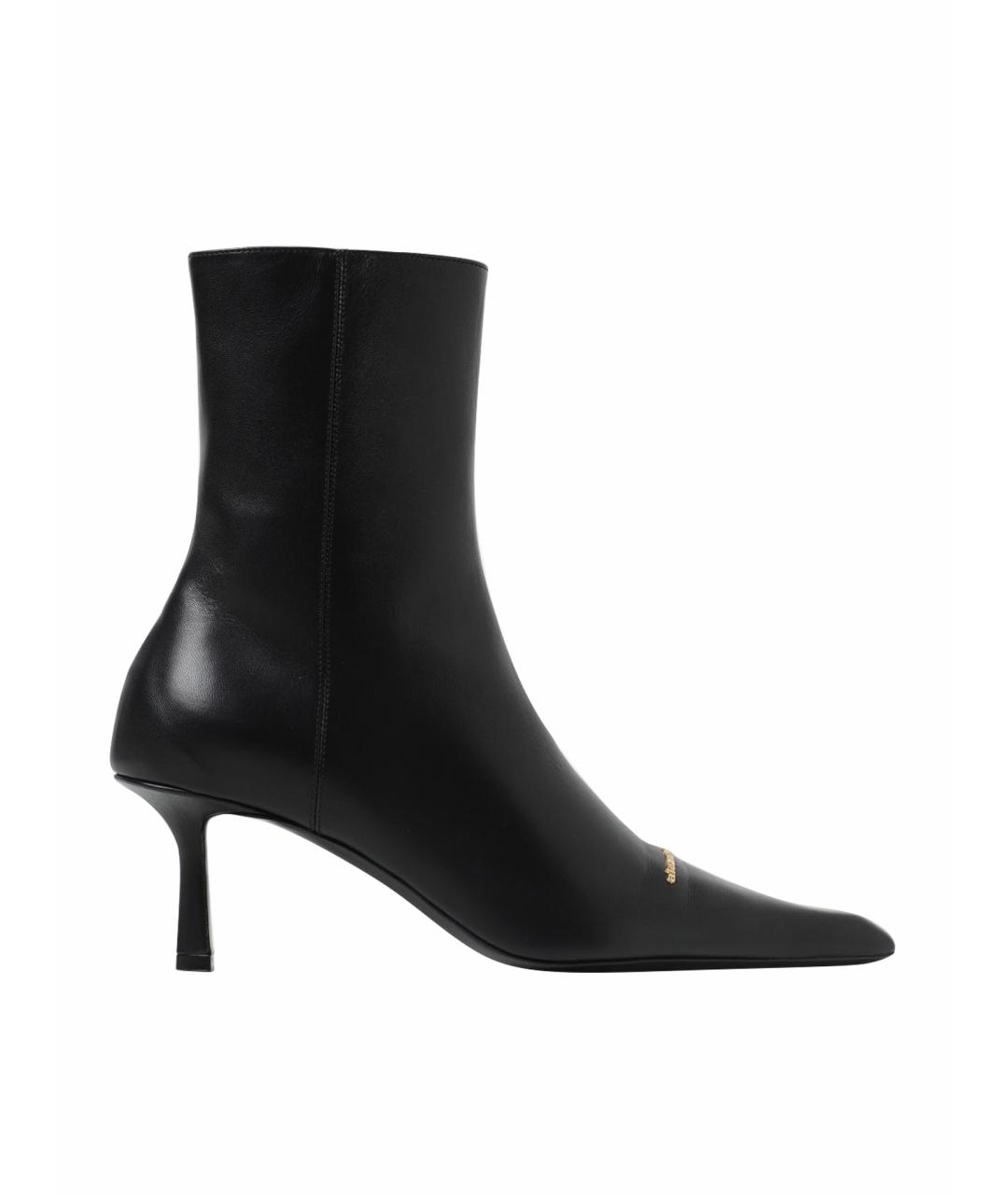 ALEXANDER WANG Черные кожаные ботильоны, фото 1