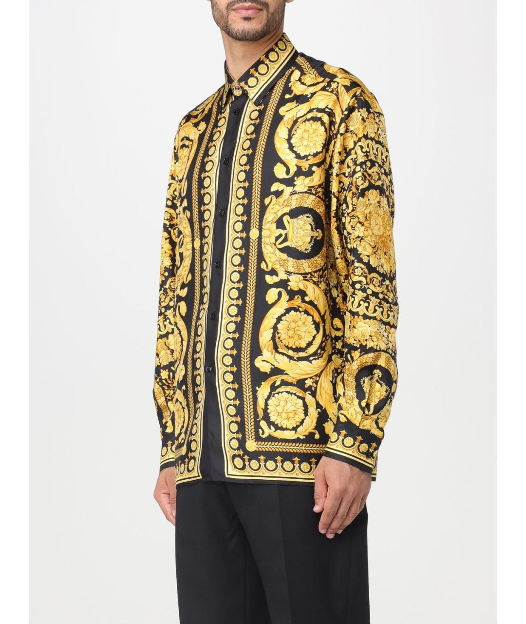 VERSACE Мульти шелковая кэжуал рубашка, фото 5