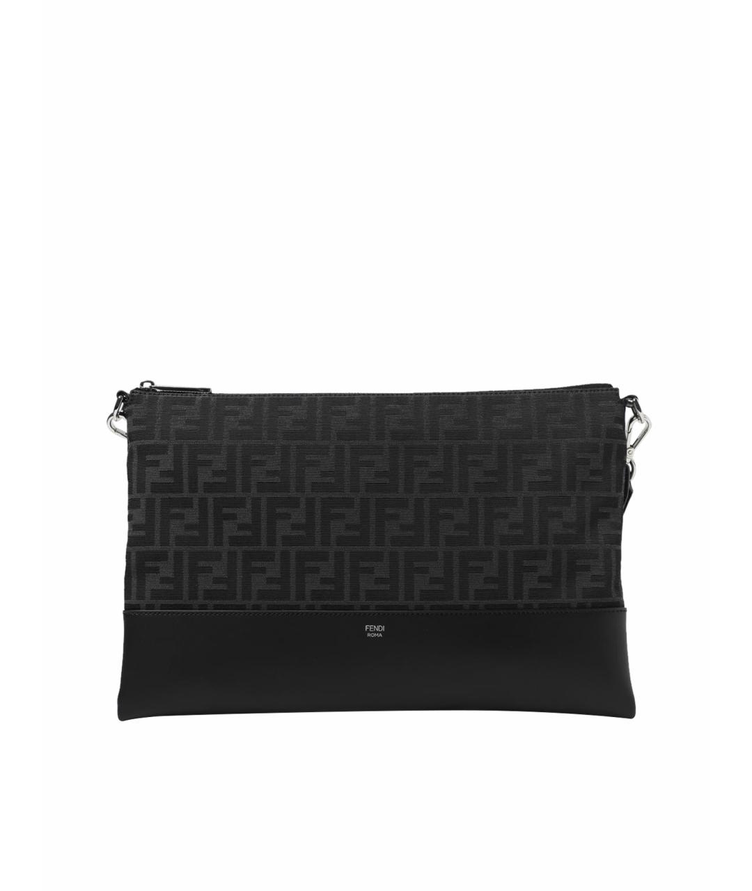 FENDI Черная жаккардовая папка для документов, фото 1