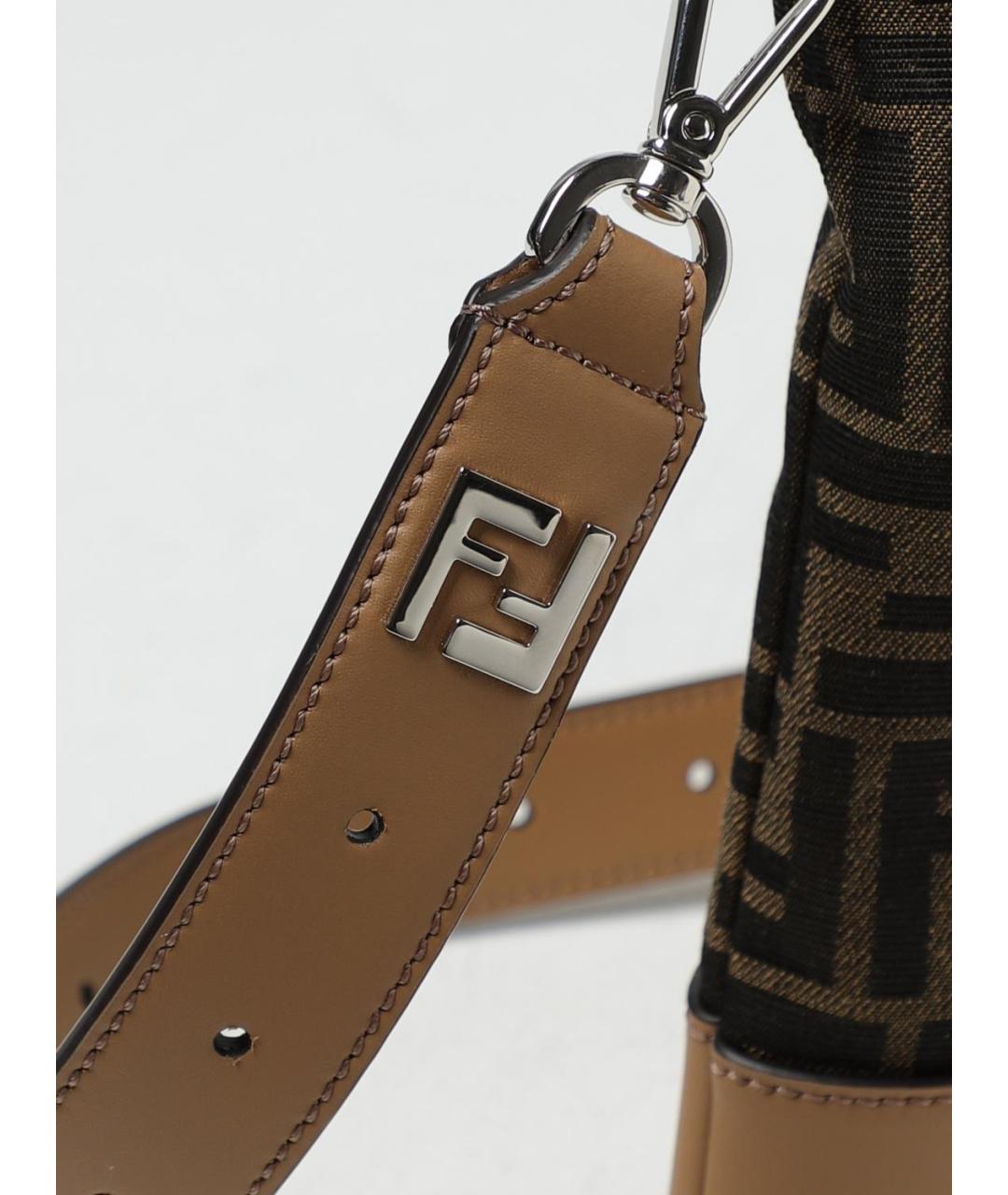 FENDI Коричневая жаккардовая папка для документов, фото 3