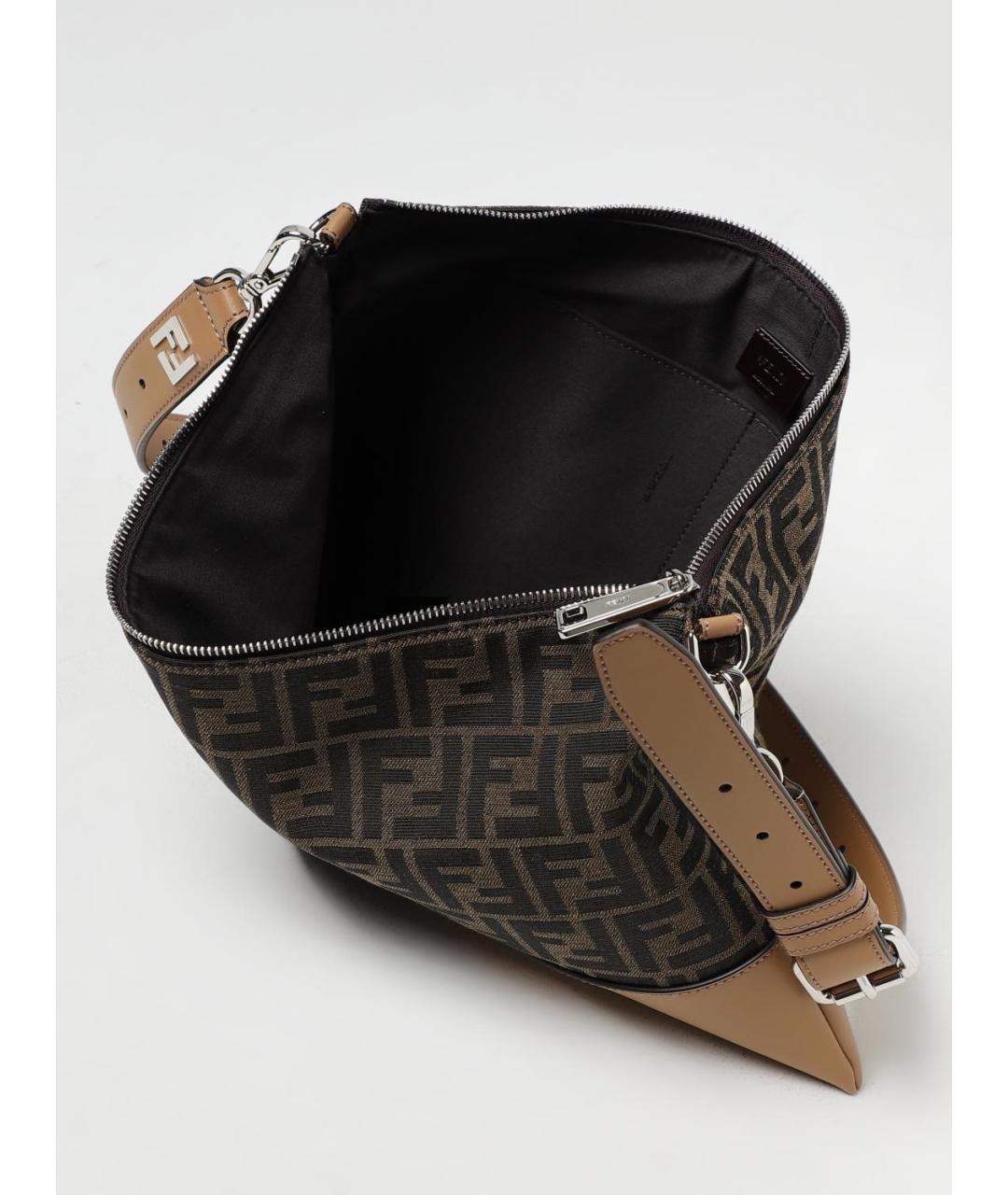 FENDI Коричневая жаккардовая папка для документов, фото 4