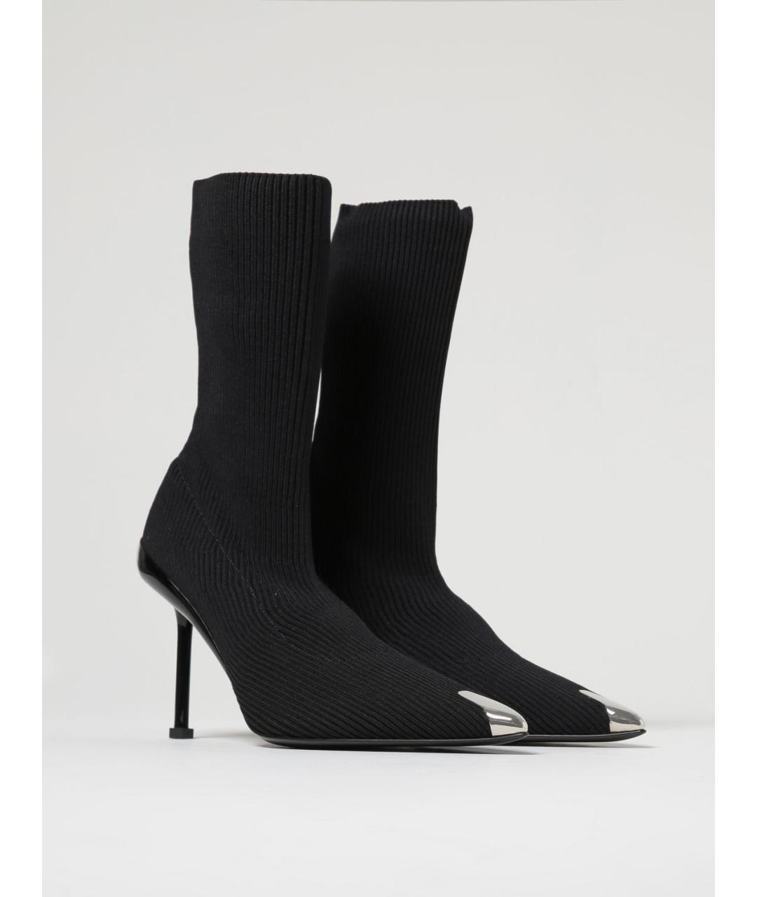 ALEXANDER MCQUEEN Черные синтетические ботильоны, фото 2