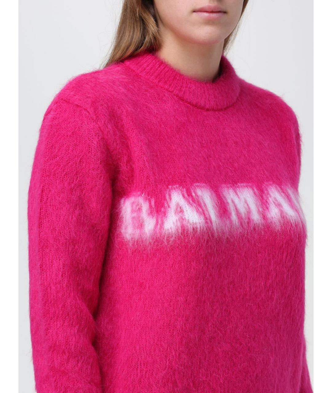 BALMAIN Фуксия шерстяной джемпер / свитер, фото 6