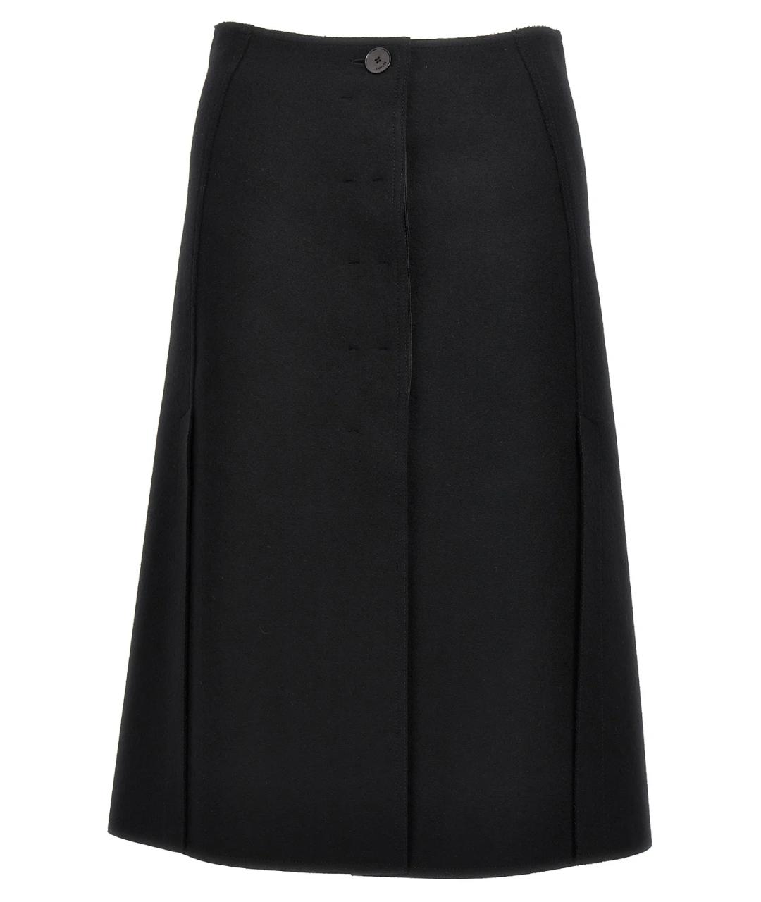LANVIN Черная шерстяная юбка миди, фото 1