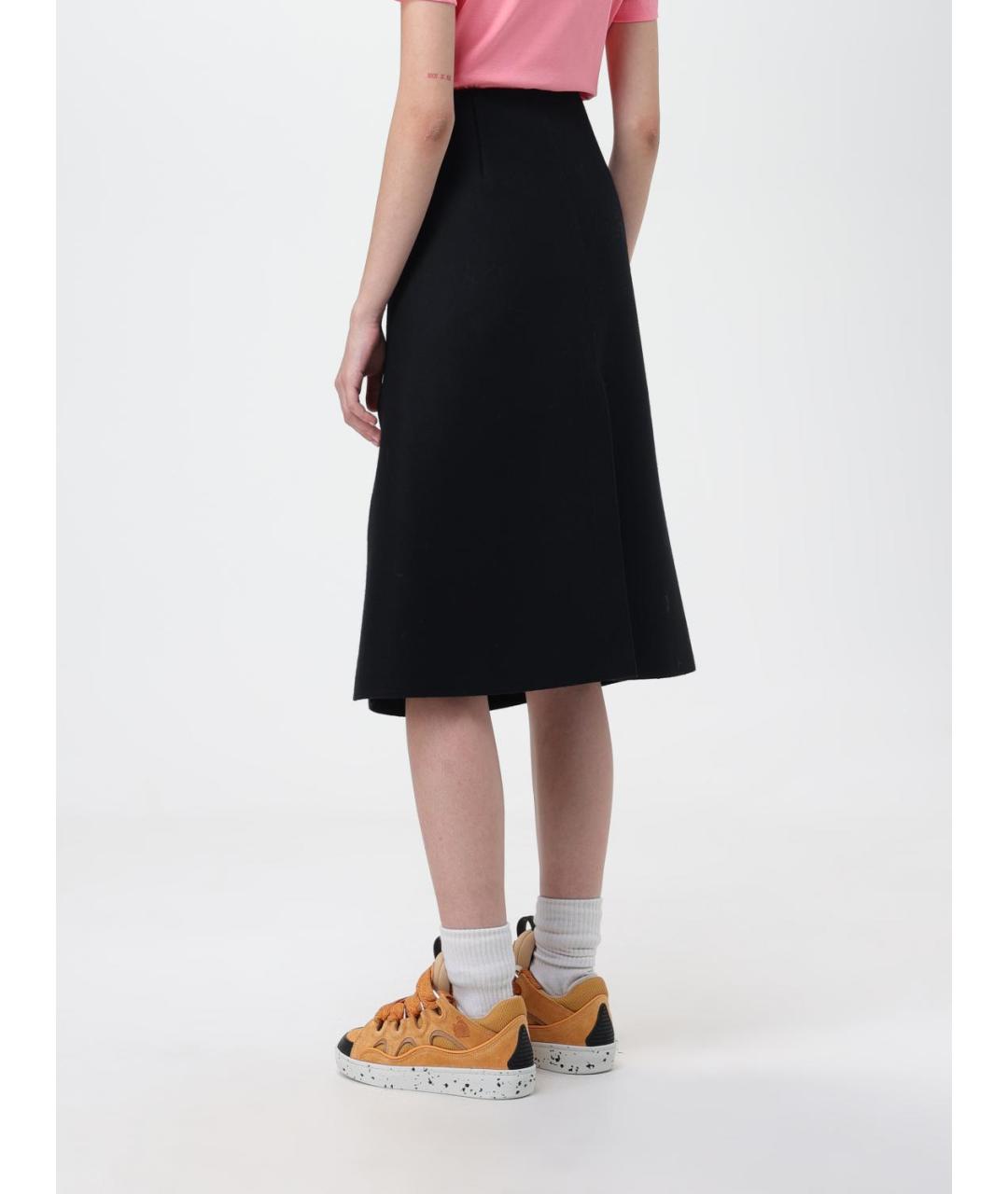 LANVIN Черная шерстяная юбка миди, фото 4
