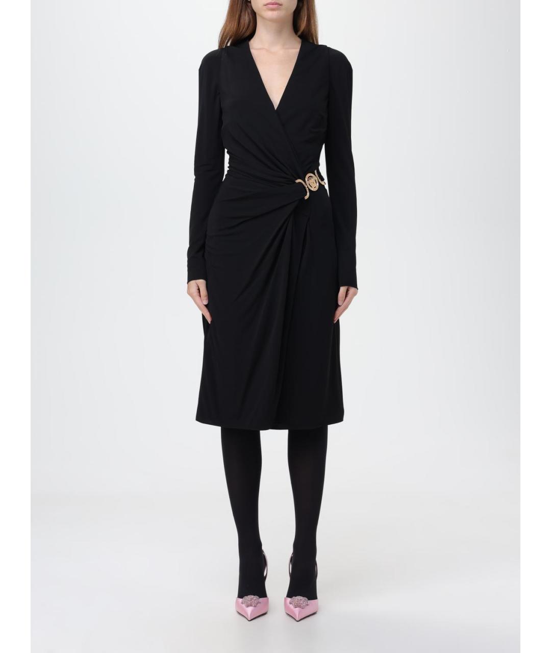 VERSACE Черное вискозное повседневное платье, фото 2