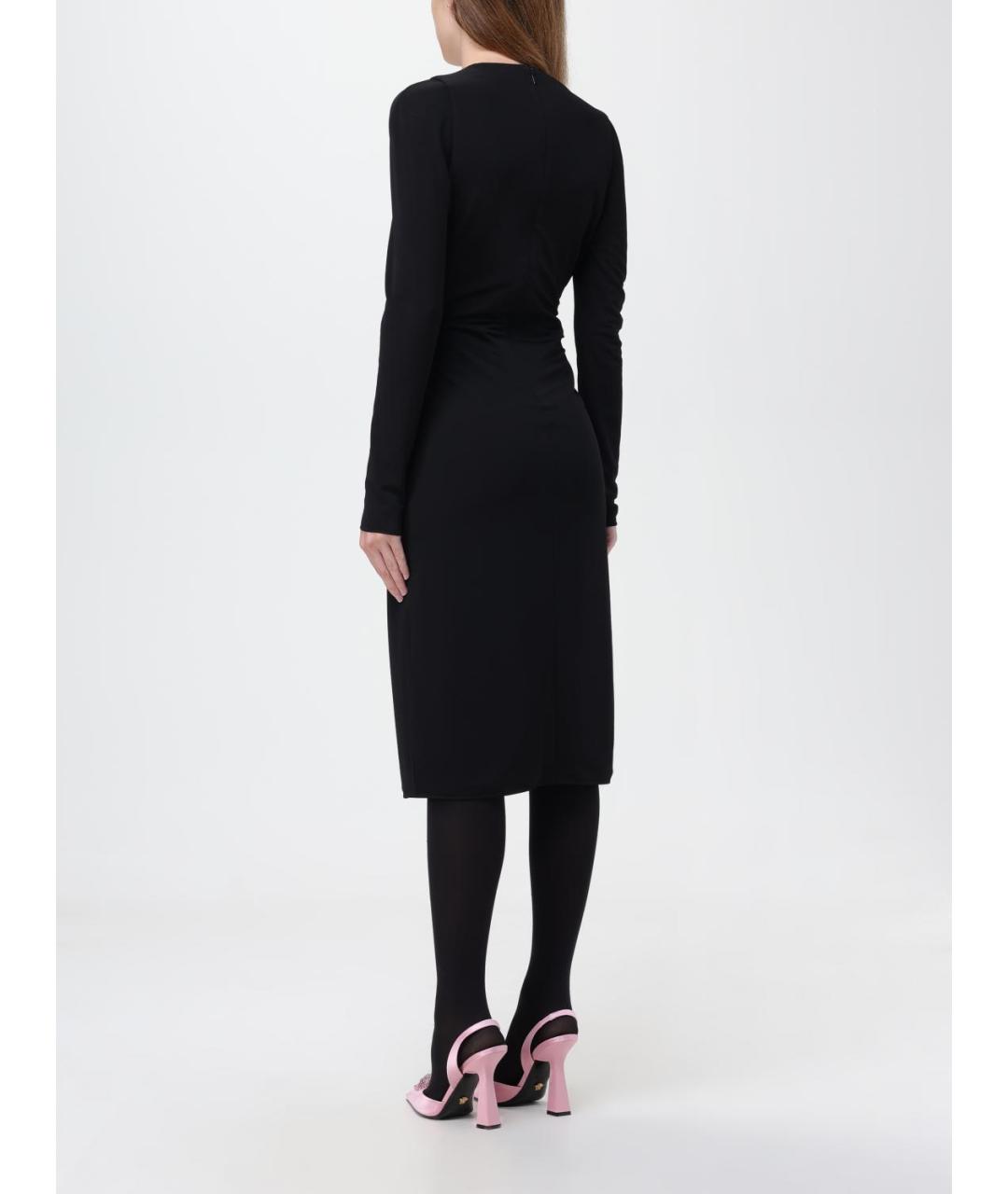 VERSACE Черное вискозное повседневное платье, фото 3