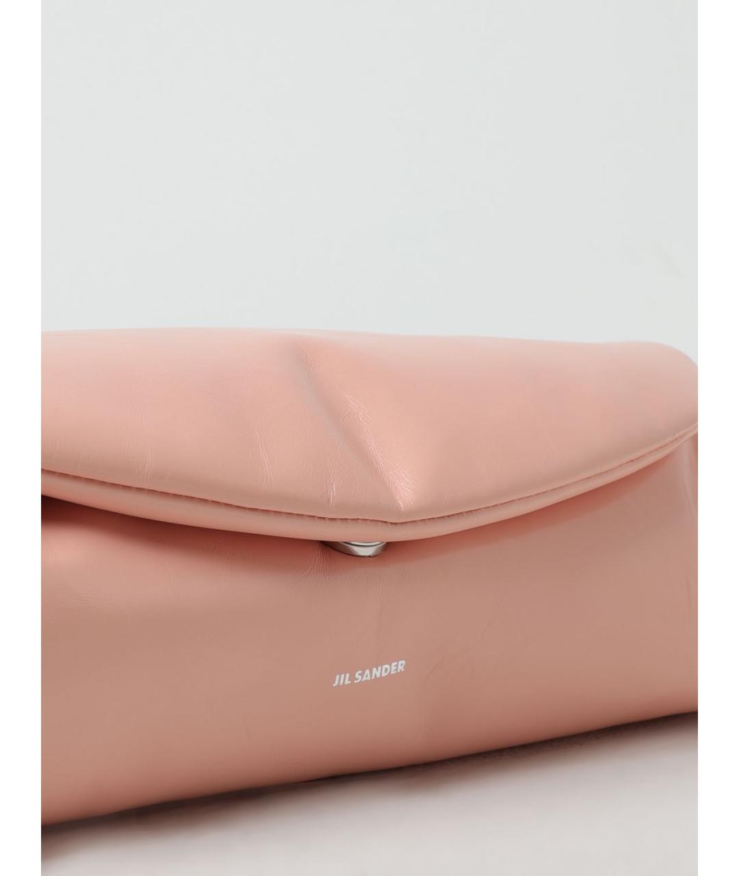 JIL SANDER Розовая кожаная сумка через плечо, фото 3