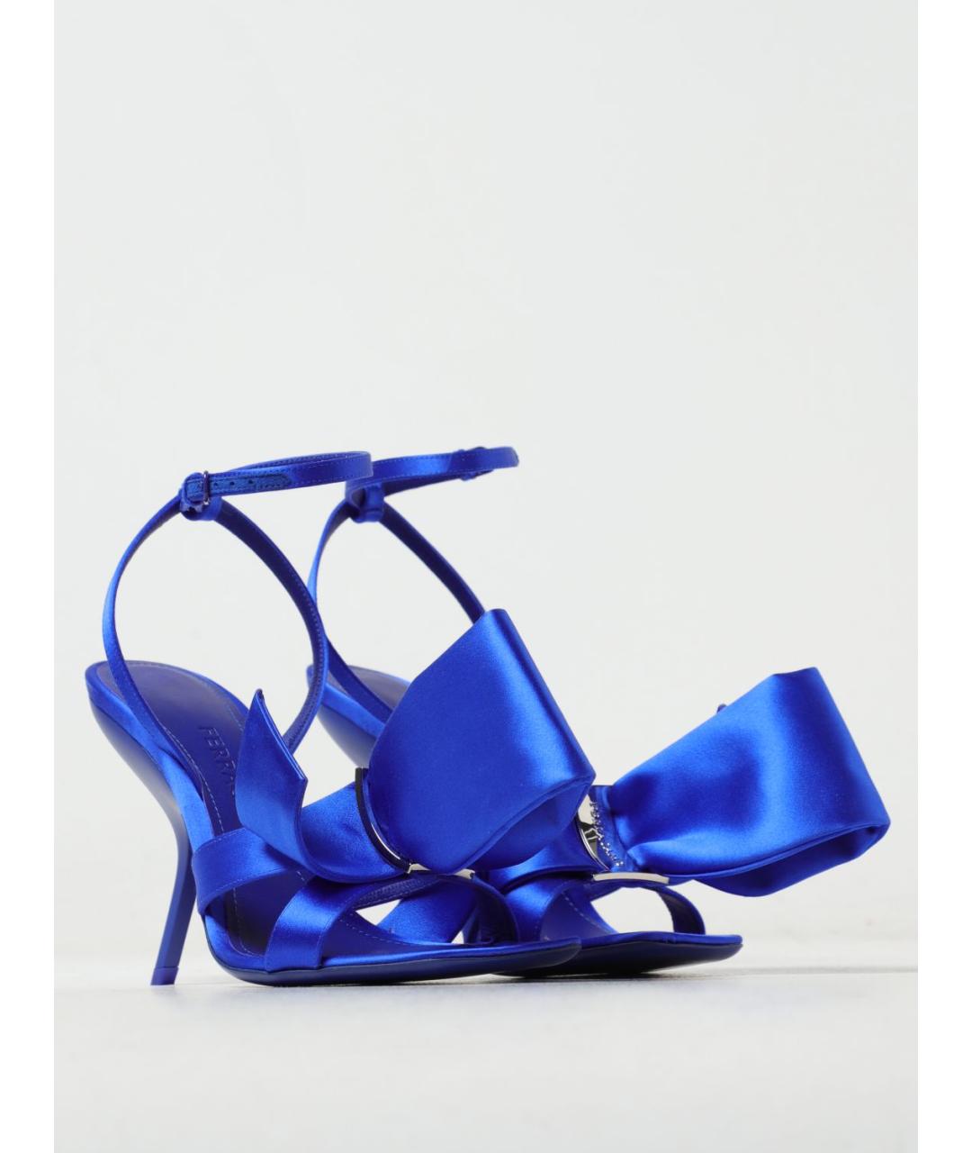 FERRAGAMO Синие текстильные босоножки, фото 2