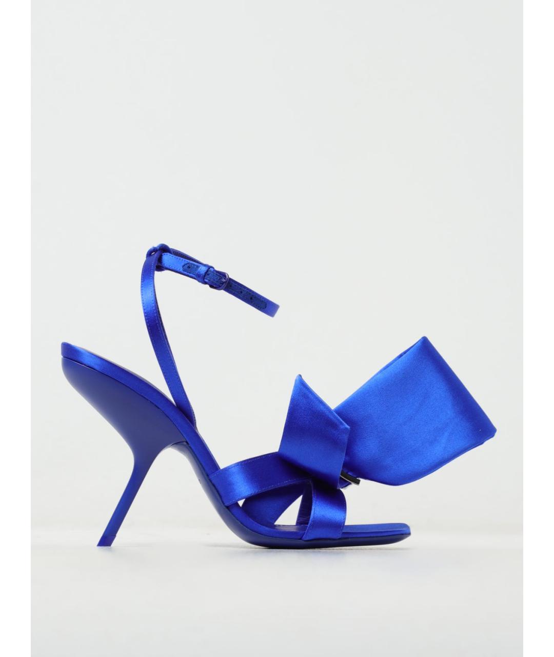 FERRAGAMO Синие текстильные босоножки, фото 5