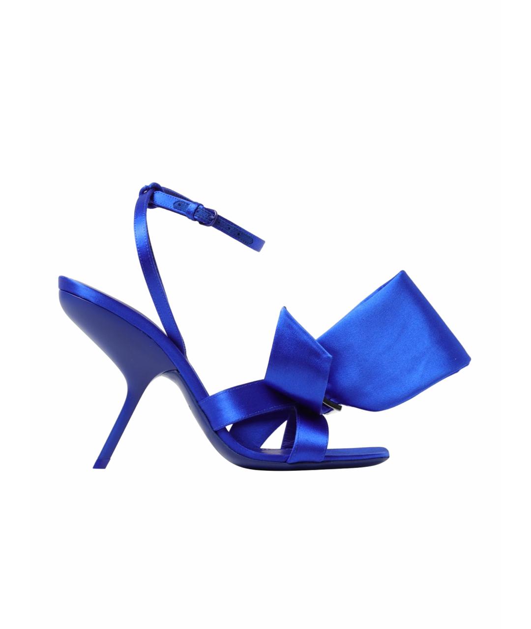 FERRAGAMO Синие текстильные босоножки, фото 1