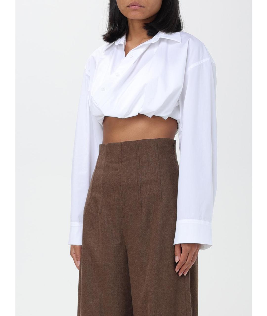 JACQUEMUS Белая хлопковая рубашка, фото 4