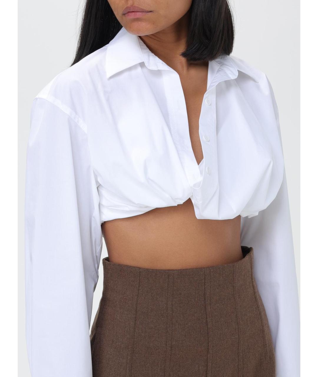 JACQUEMUS Белая хлопковая рубашка, фото 5