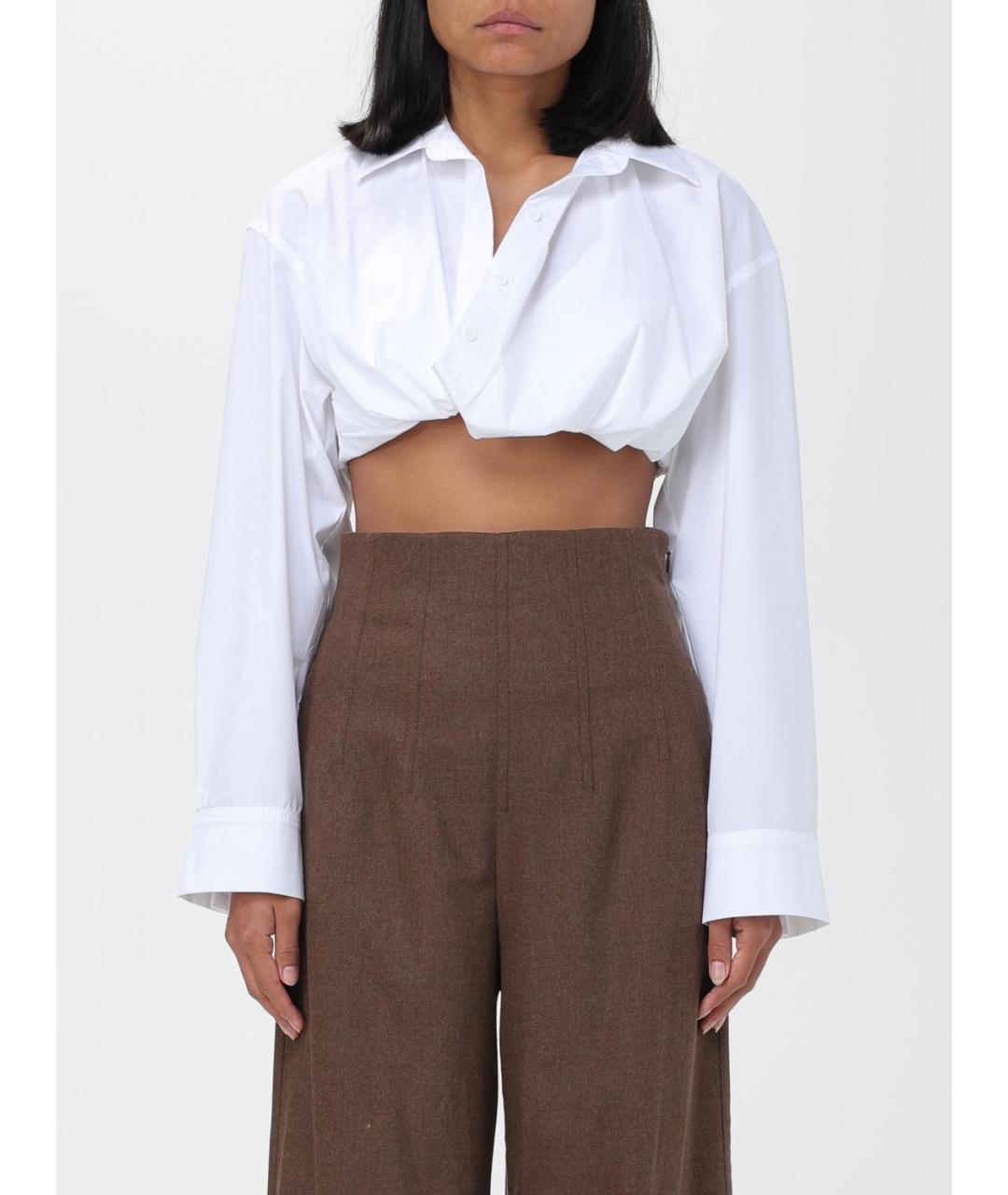 JACQUEMUS Белая хлопковая рубашка, фото 2