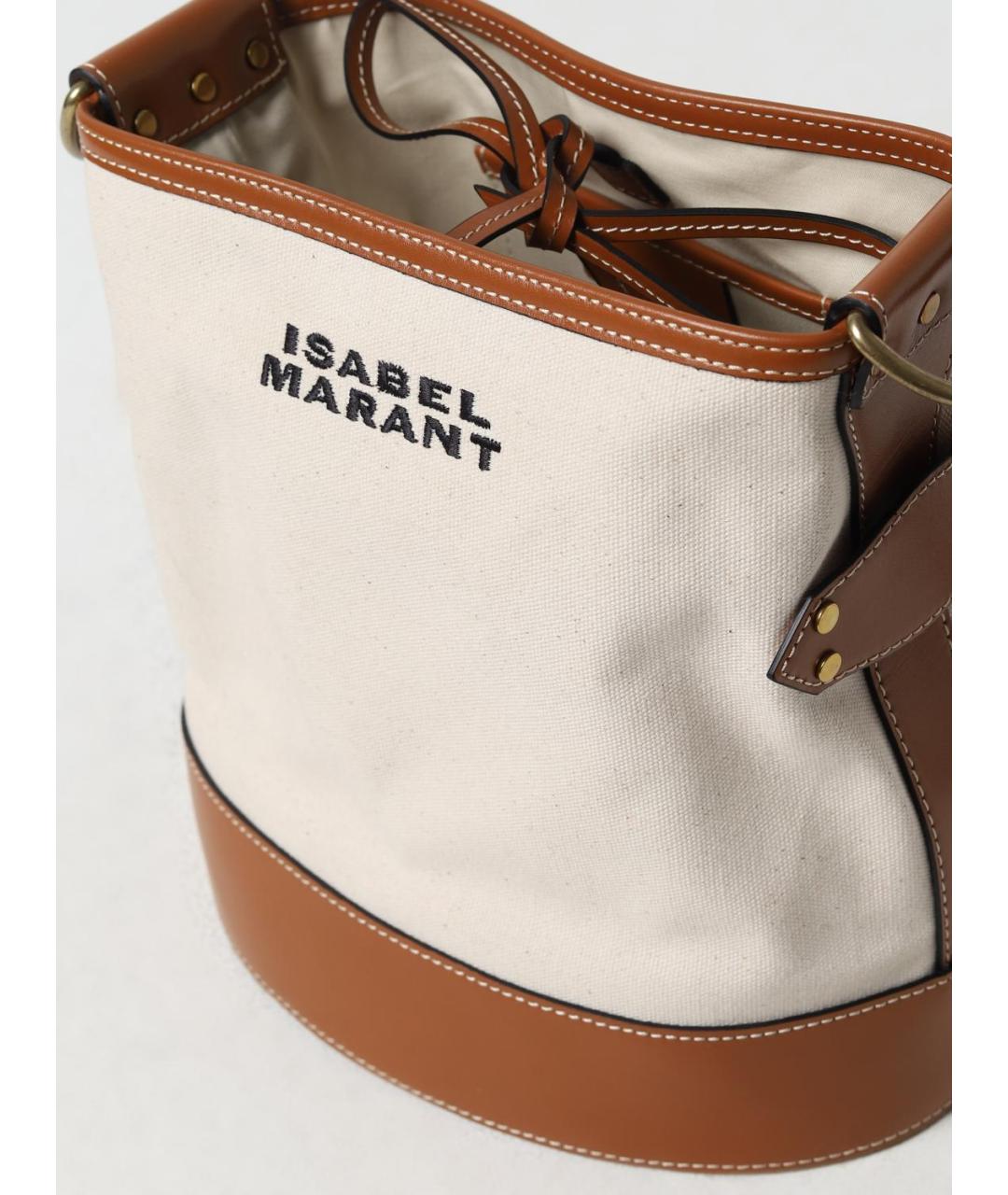 ISABEL MARANT Бежевая тканевая сумка через плечо, фото 3