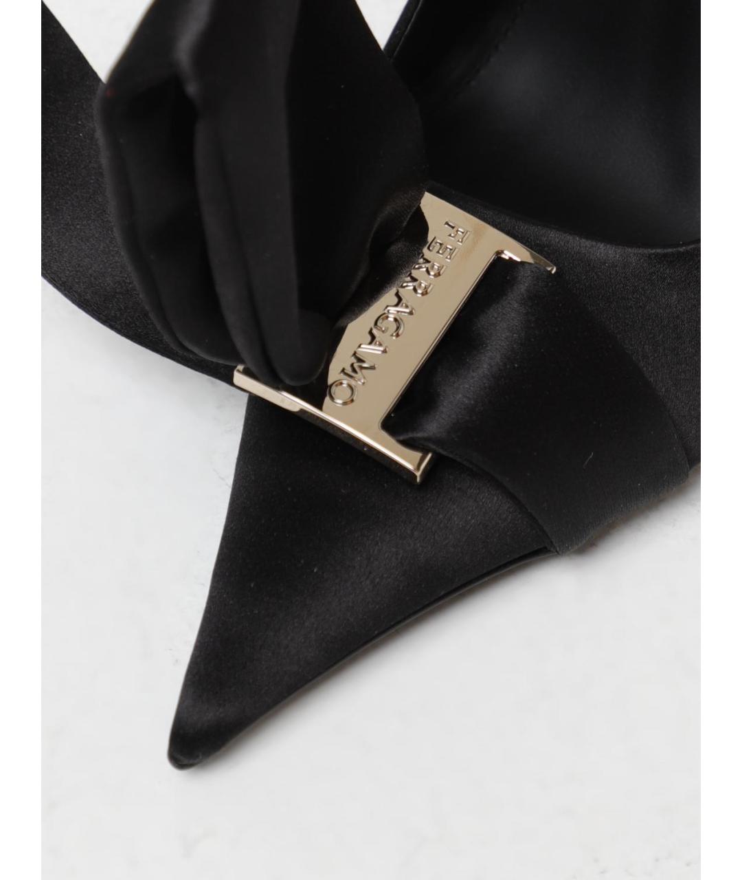 FERRAGAMO Черные текстильные туфли, фото 4