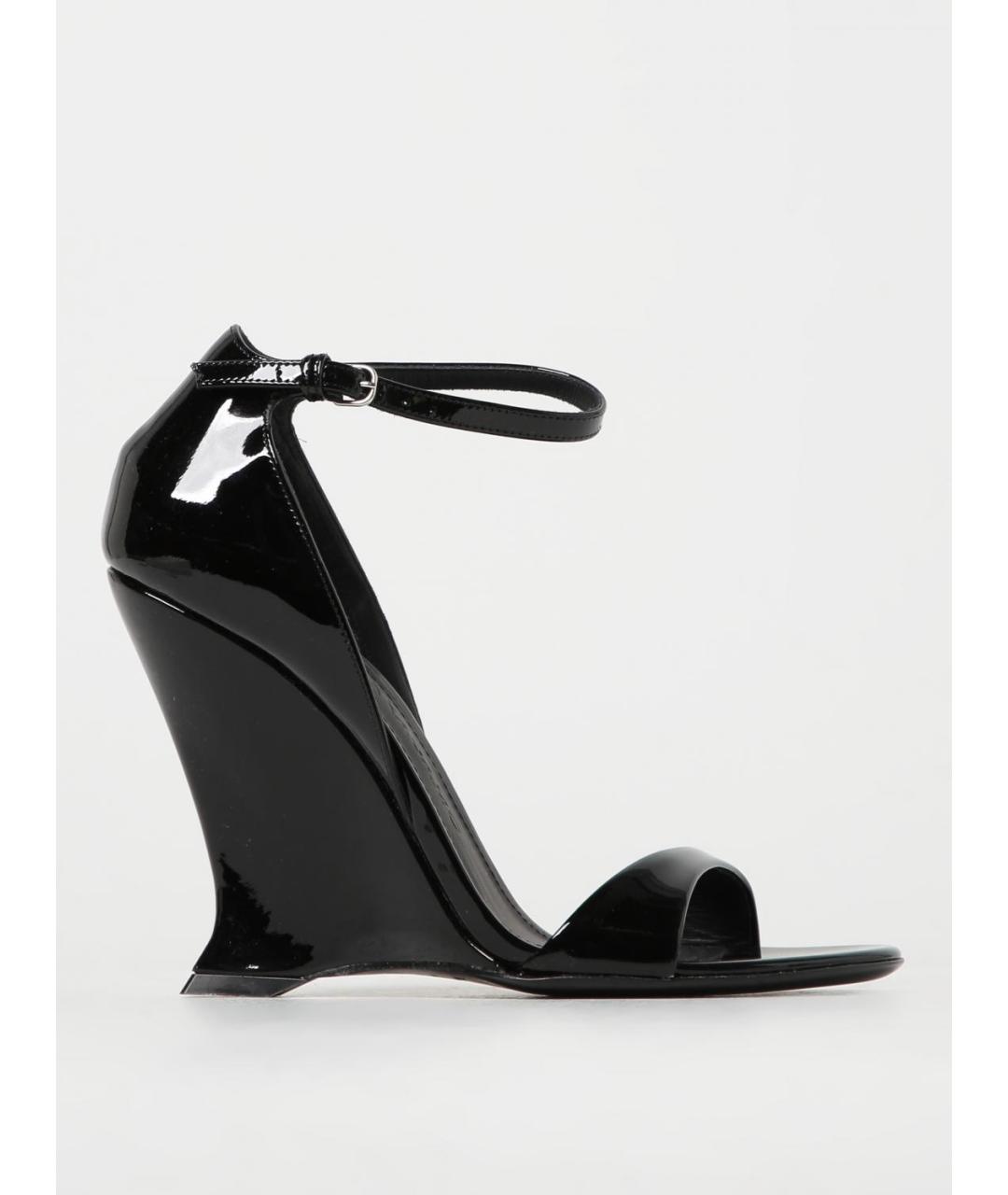FERRAGAMO Черные босоножки из лакированной кожи, фото 5