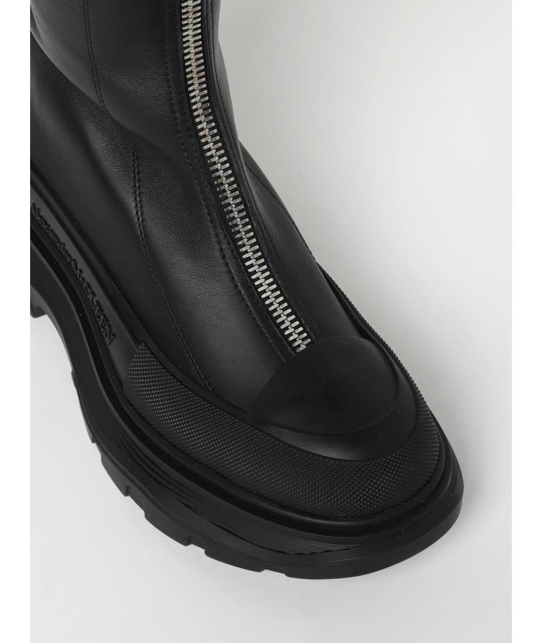 ALEXANDER MCQUEEN Черные кожаные сапоги, фото 4