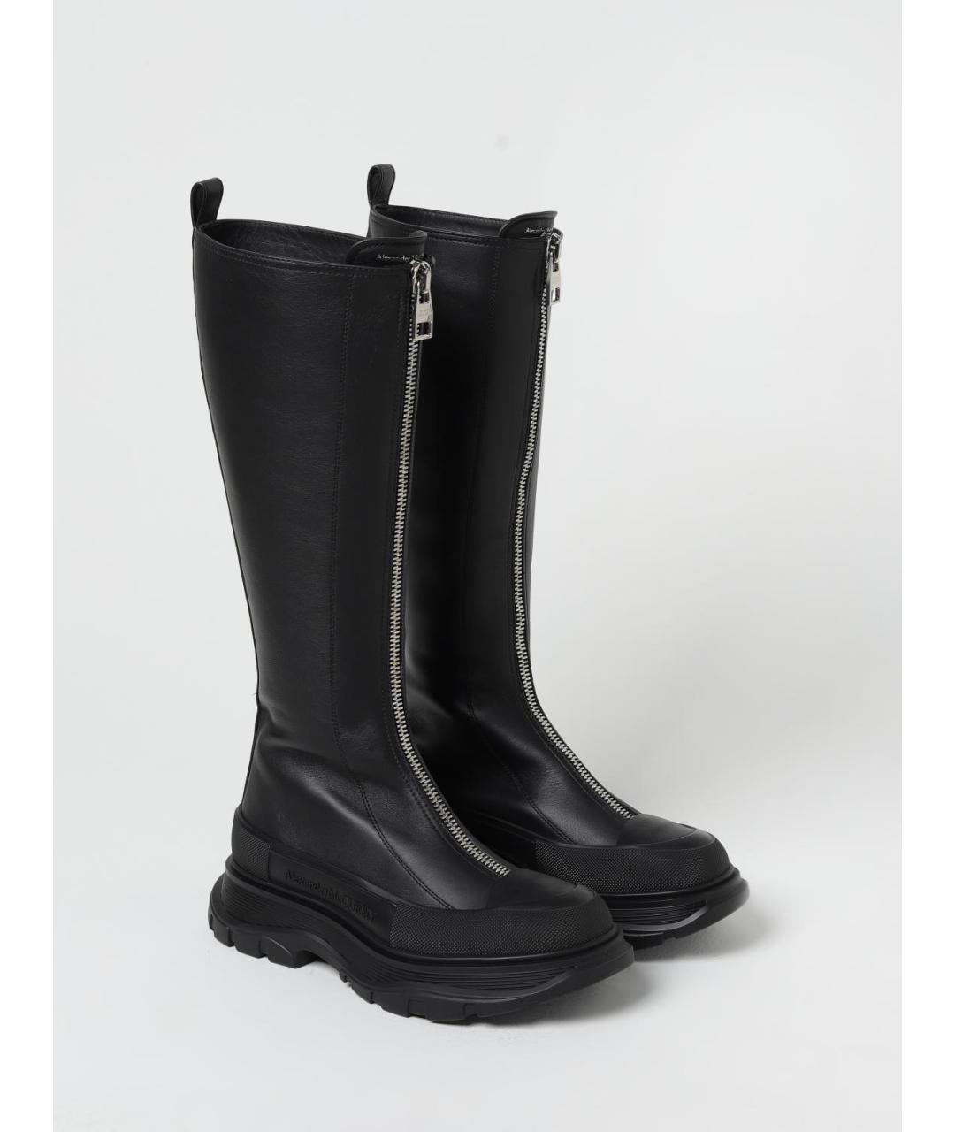 ALEXANDER MCQUEEN Черные кожаные сапоги, фото 2
