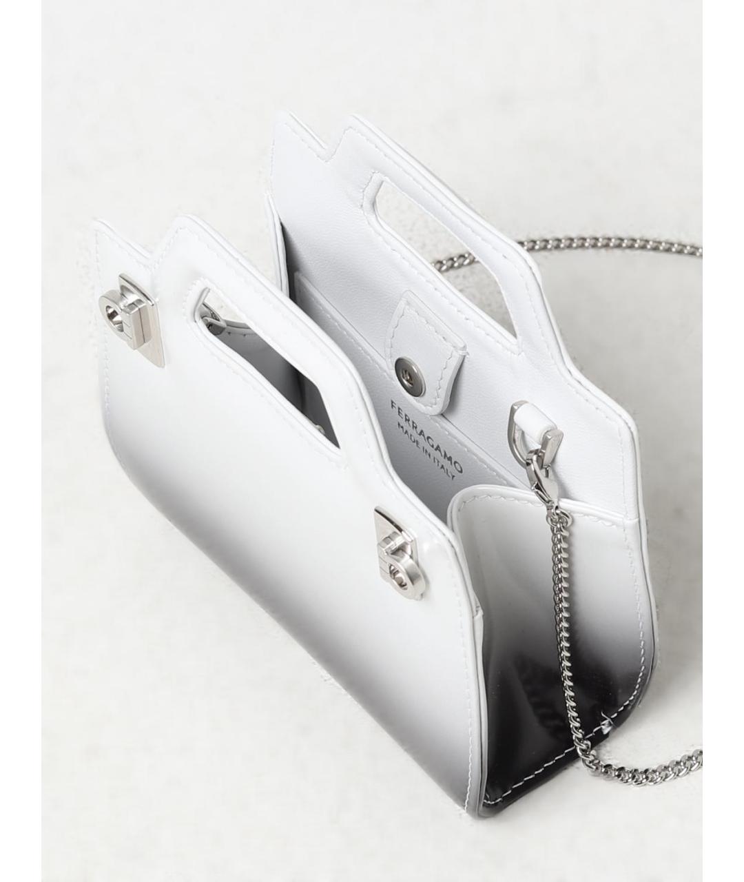 FERRAGAMO Белая кожаная сумка тоут, фото 4