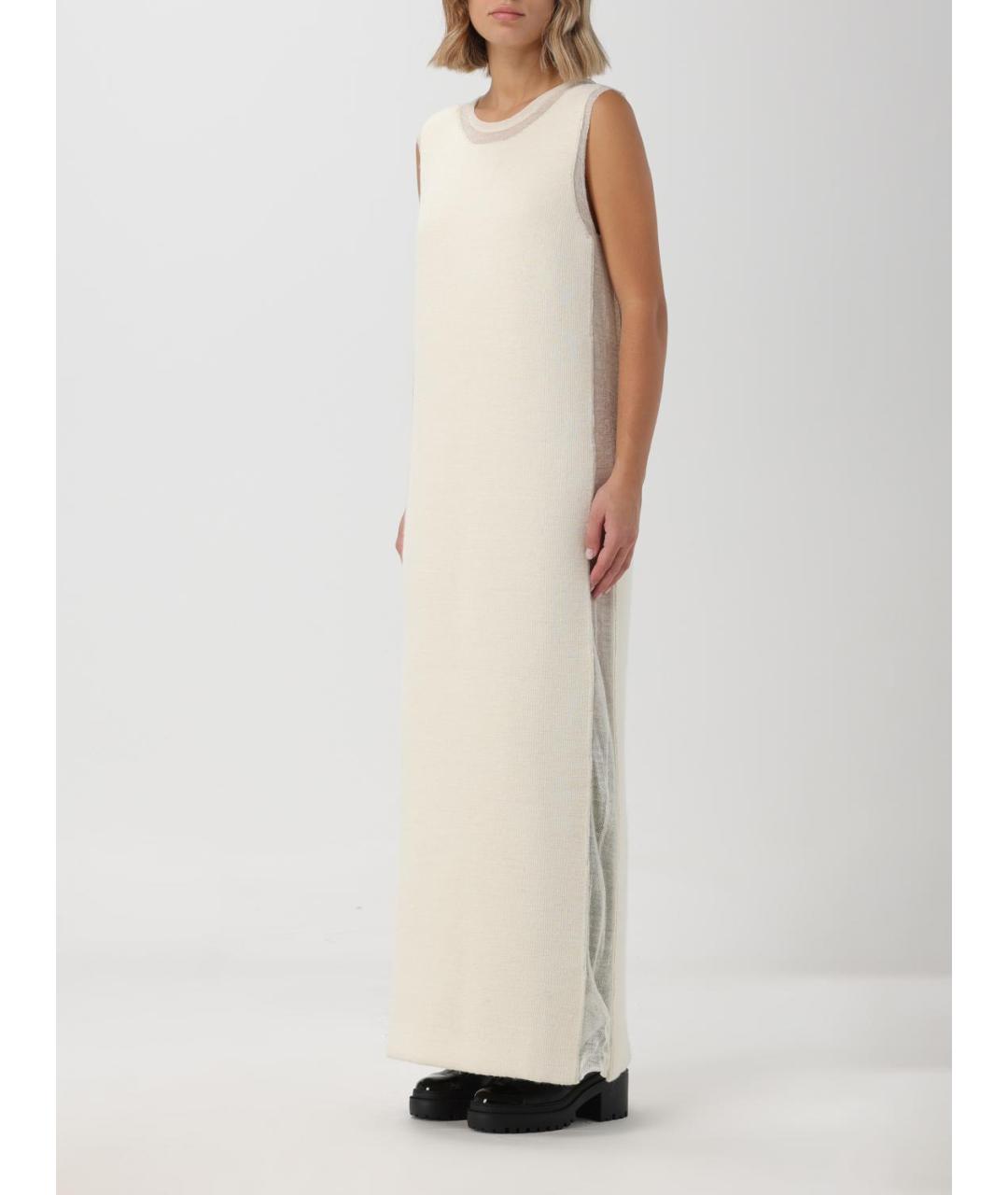 JIL SANDER Белое шерстяное повседневное платье, фото 4