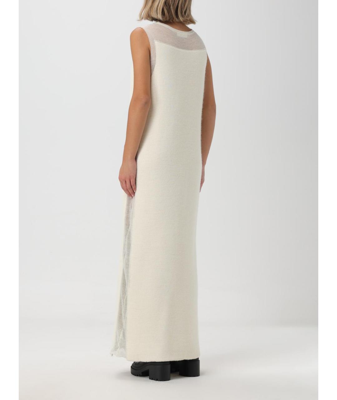 JIL SANDER Белое шерстяное повседневное платье, фото 3