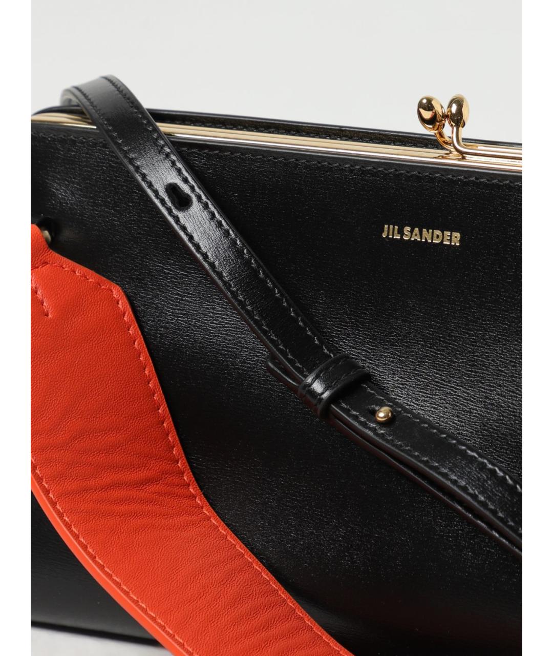 JIL SANDER Черная кожаная сумка через плечо, фото 5