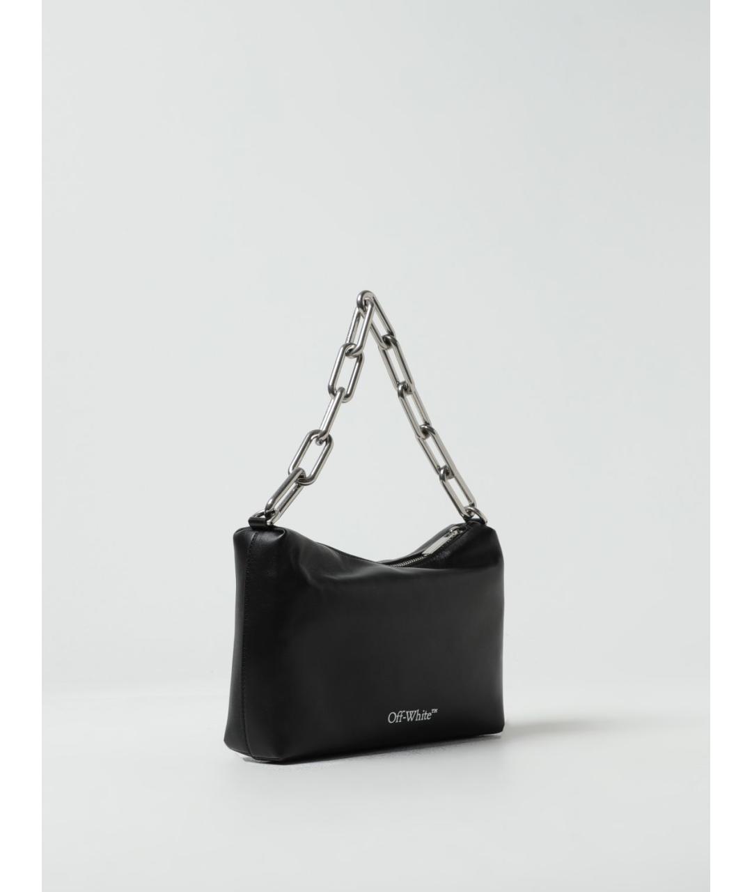 OFF-WHITE Черная кожаная сумка через плечо, фото 2