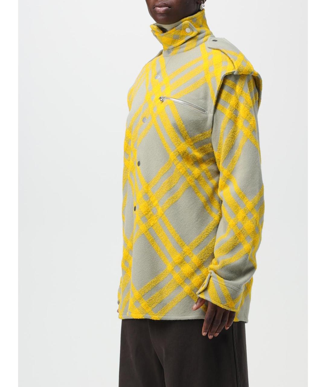 BURBERRY Желтая шерстяная куртка, фото 5