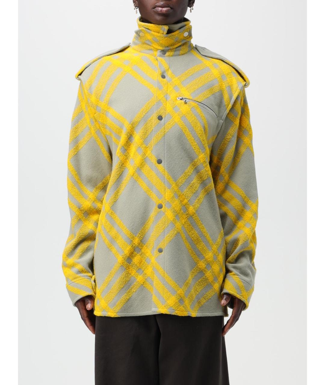 BURBERRY Желтая шерстяная куртка, фото 2