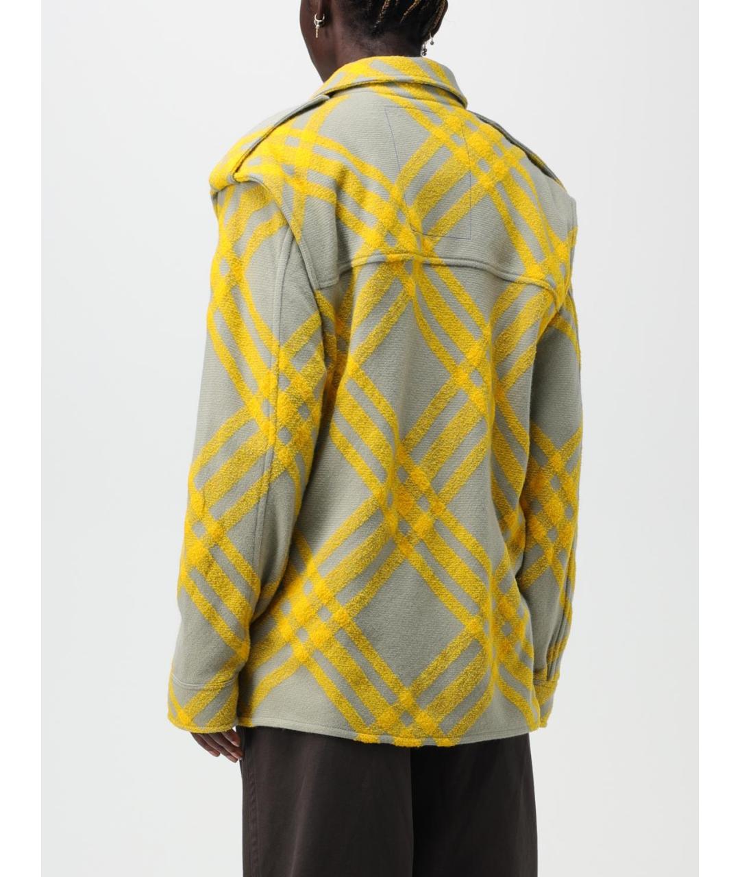 BURBERRY Желтая шерстяная куртка, фото 4