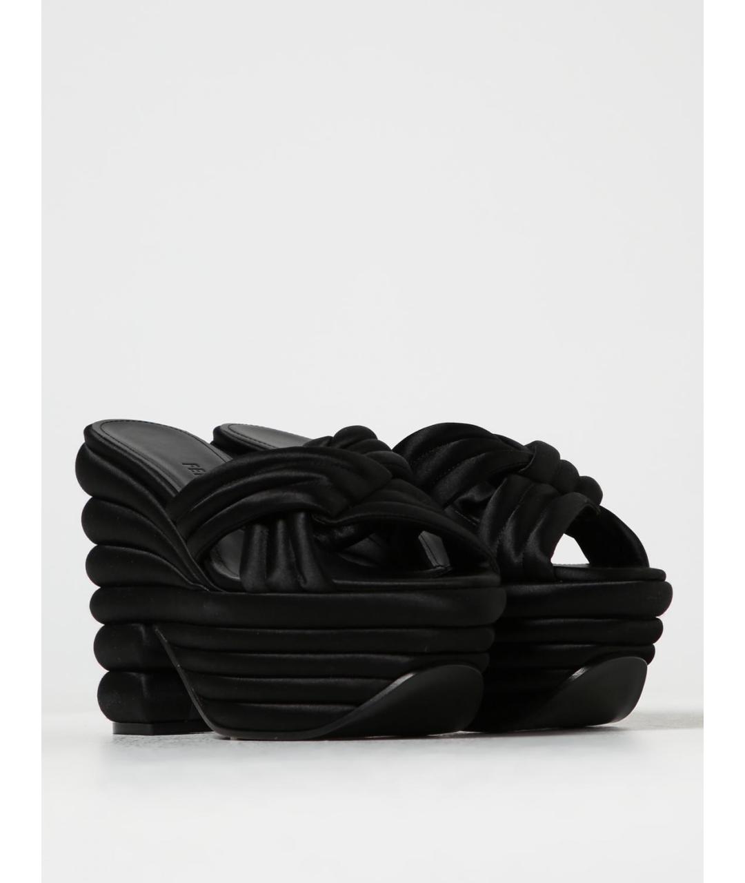 FERRAGAMO Черные текстильные мюли, фото 2