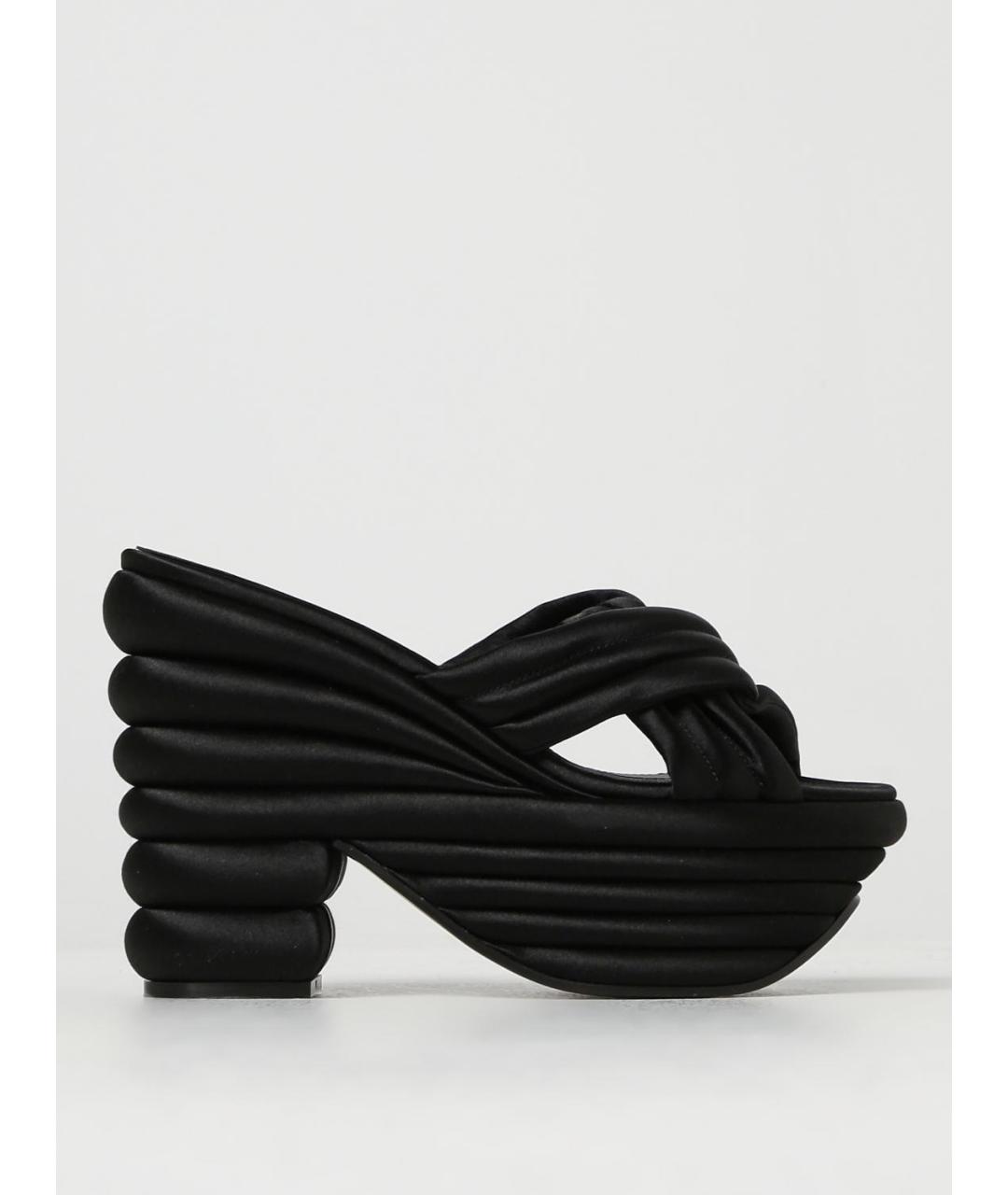 FERRAGAMO Черные текстильные мюли, фото 5