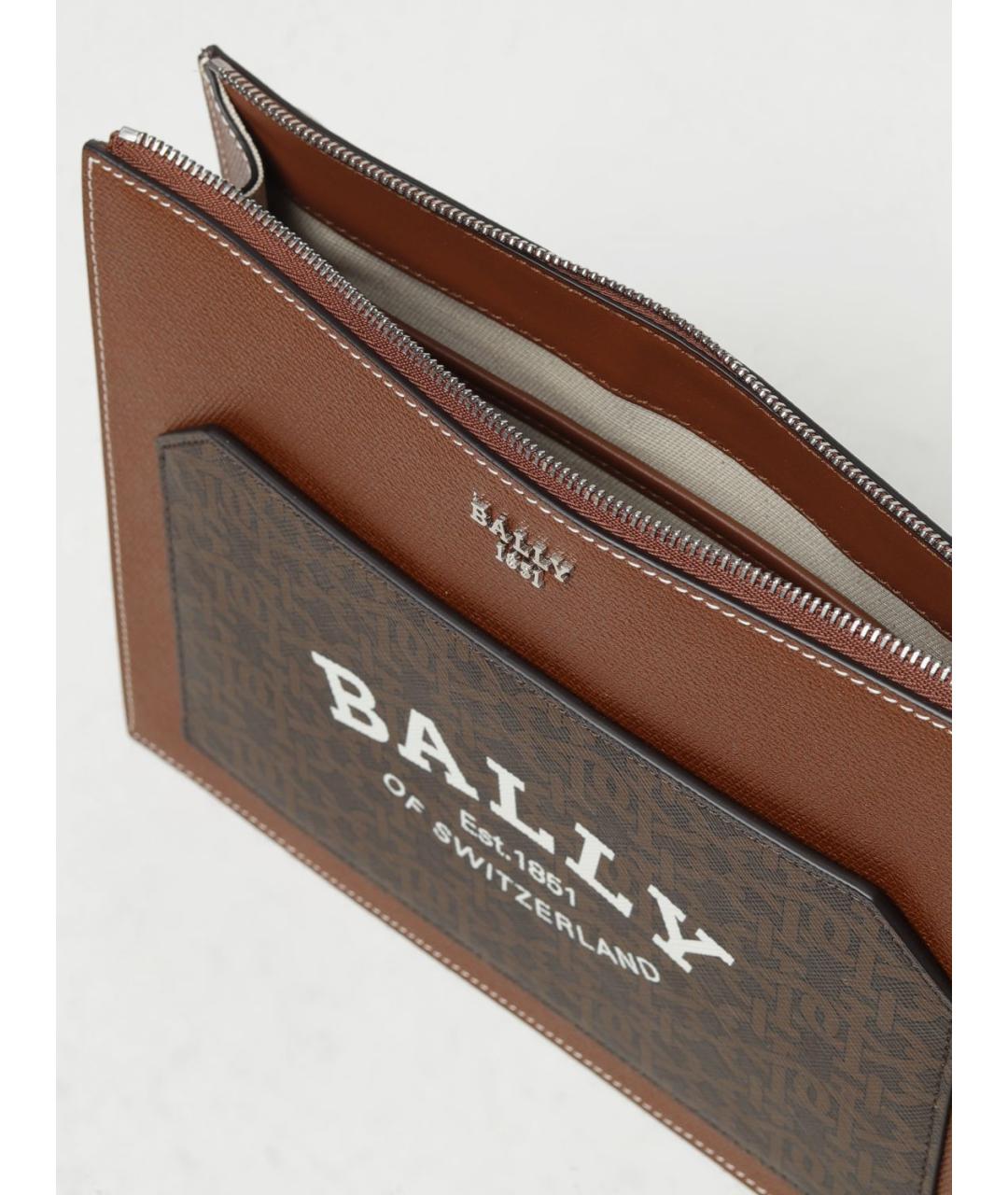 BALLY Коричневая кожаная сумка на плечо, фото 4