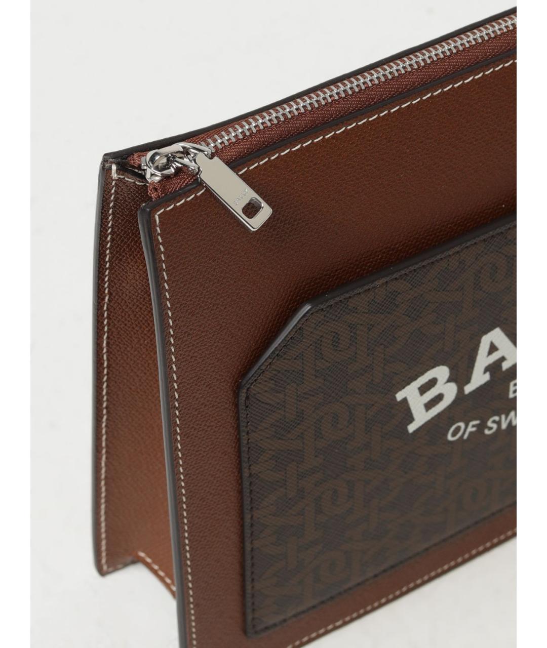 BALLY Коричневая кожаная сумка на плечо, фото 3