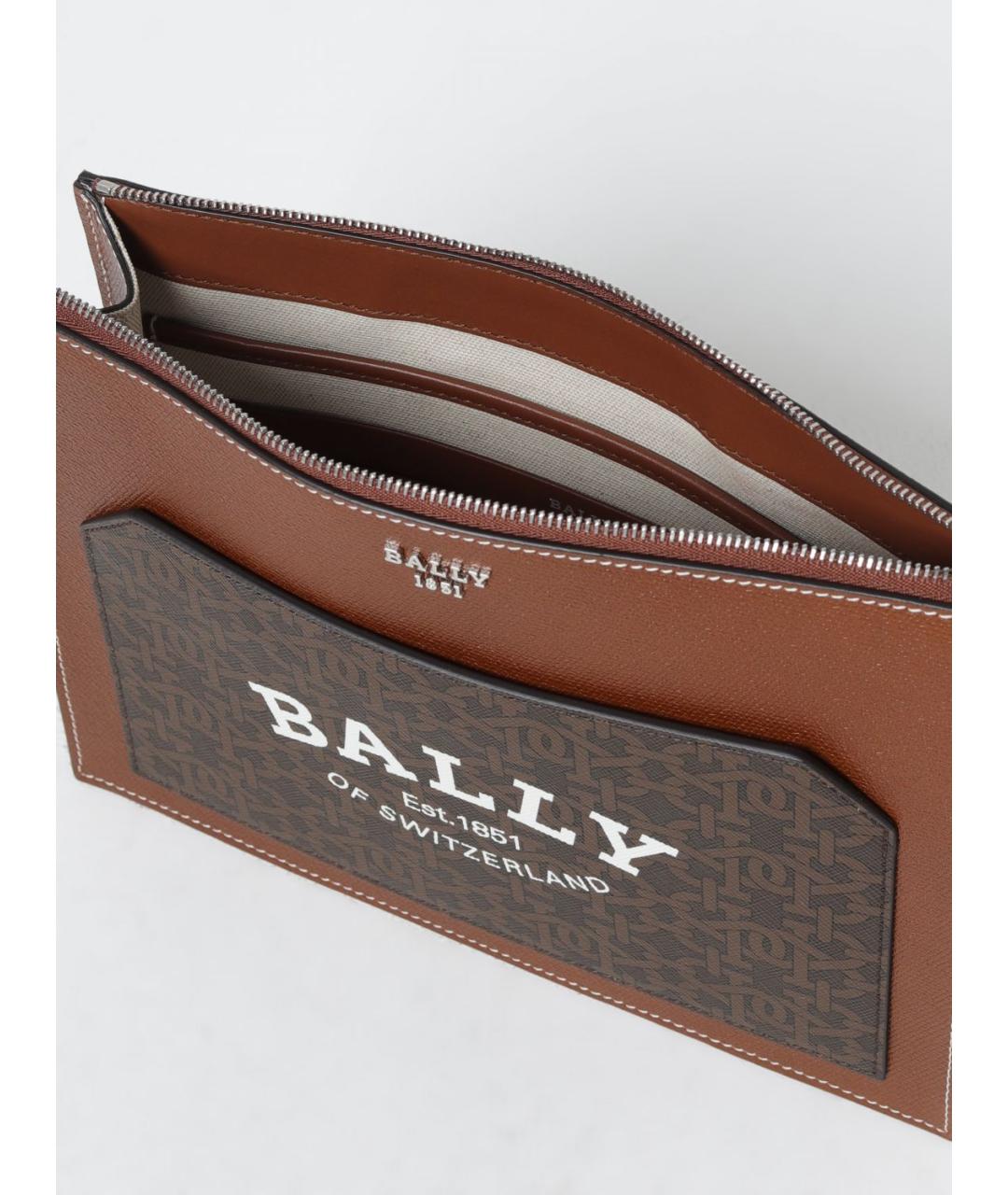 BALLY Коричневая кожаная сумка на плечо, фото 4