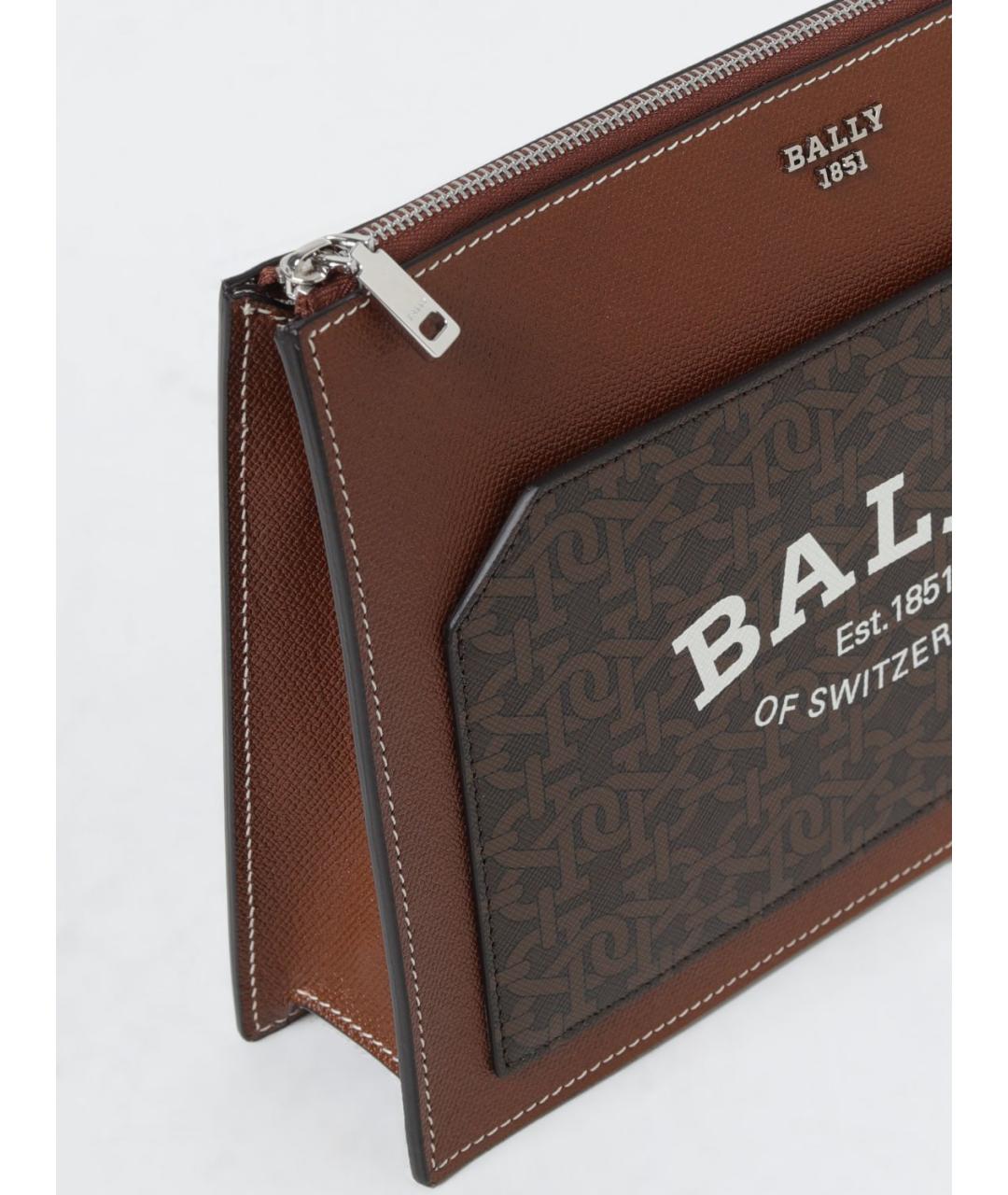 BALLY Коричневая кожаная сумка на плечо, фото 3