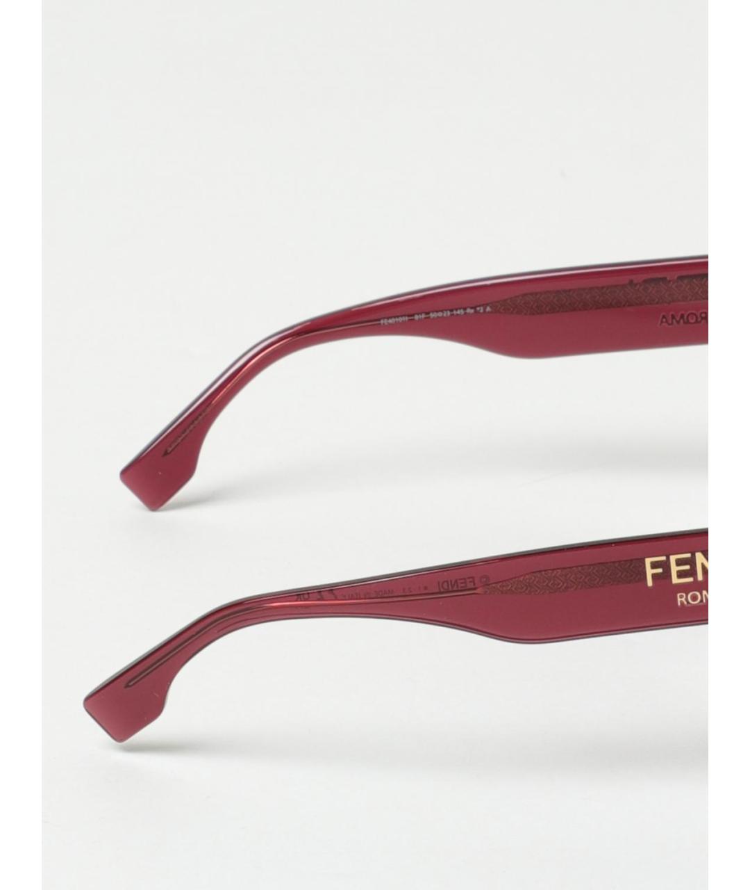 FENDI Бордовые солнцезащитные очки, фото 3
