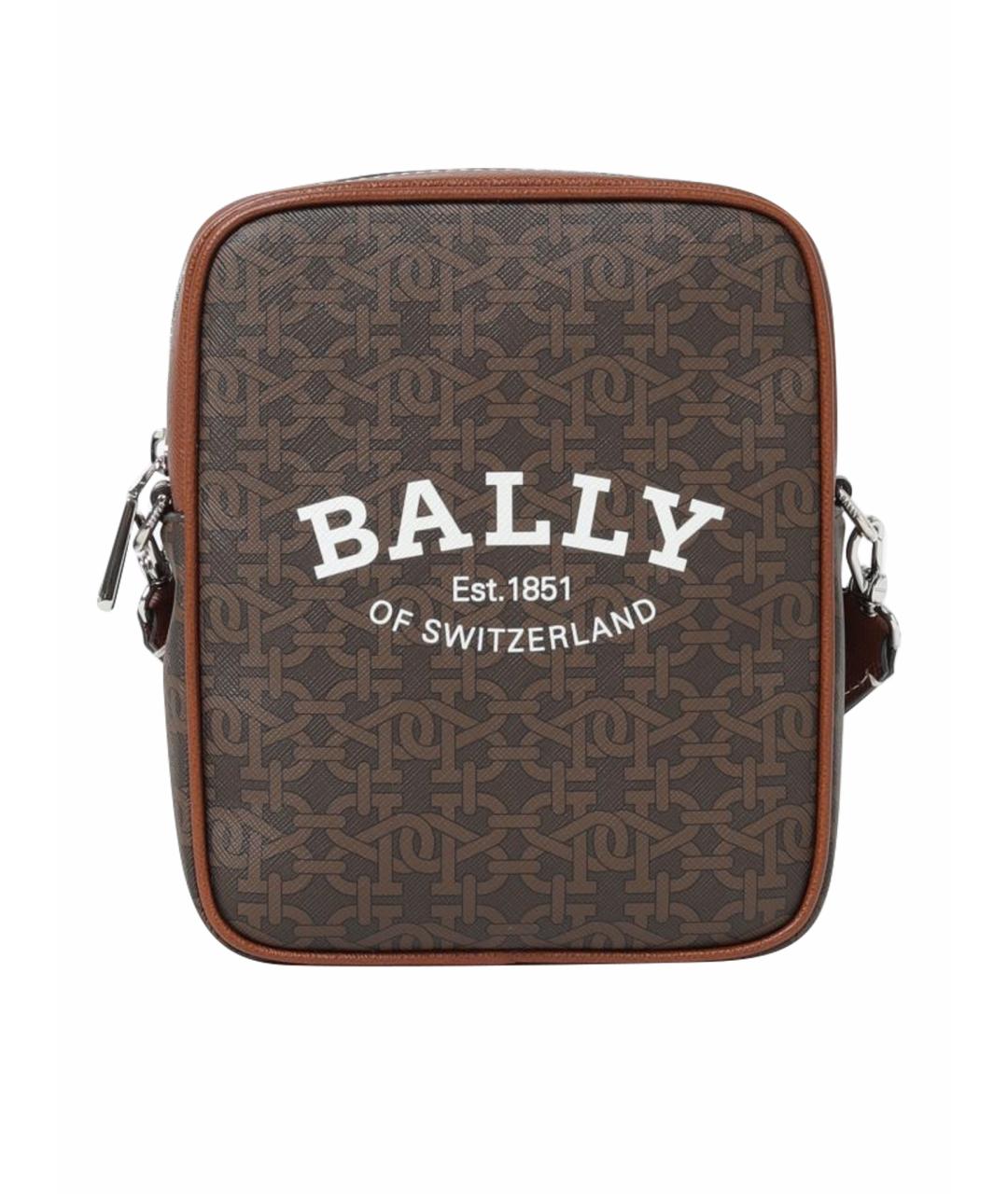 BALLY Коричневая кожаная сумка на плечо, фото 1