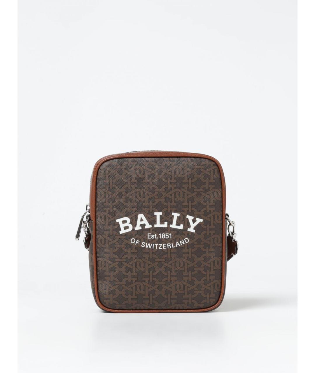 BALLY Коричневая кожаная сумка на плечо, фото 5