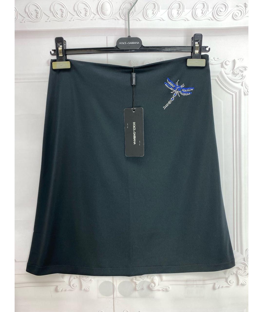 DOLCE&GABBANA Черная юбка мини, фото 5