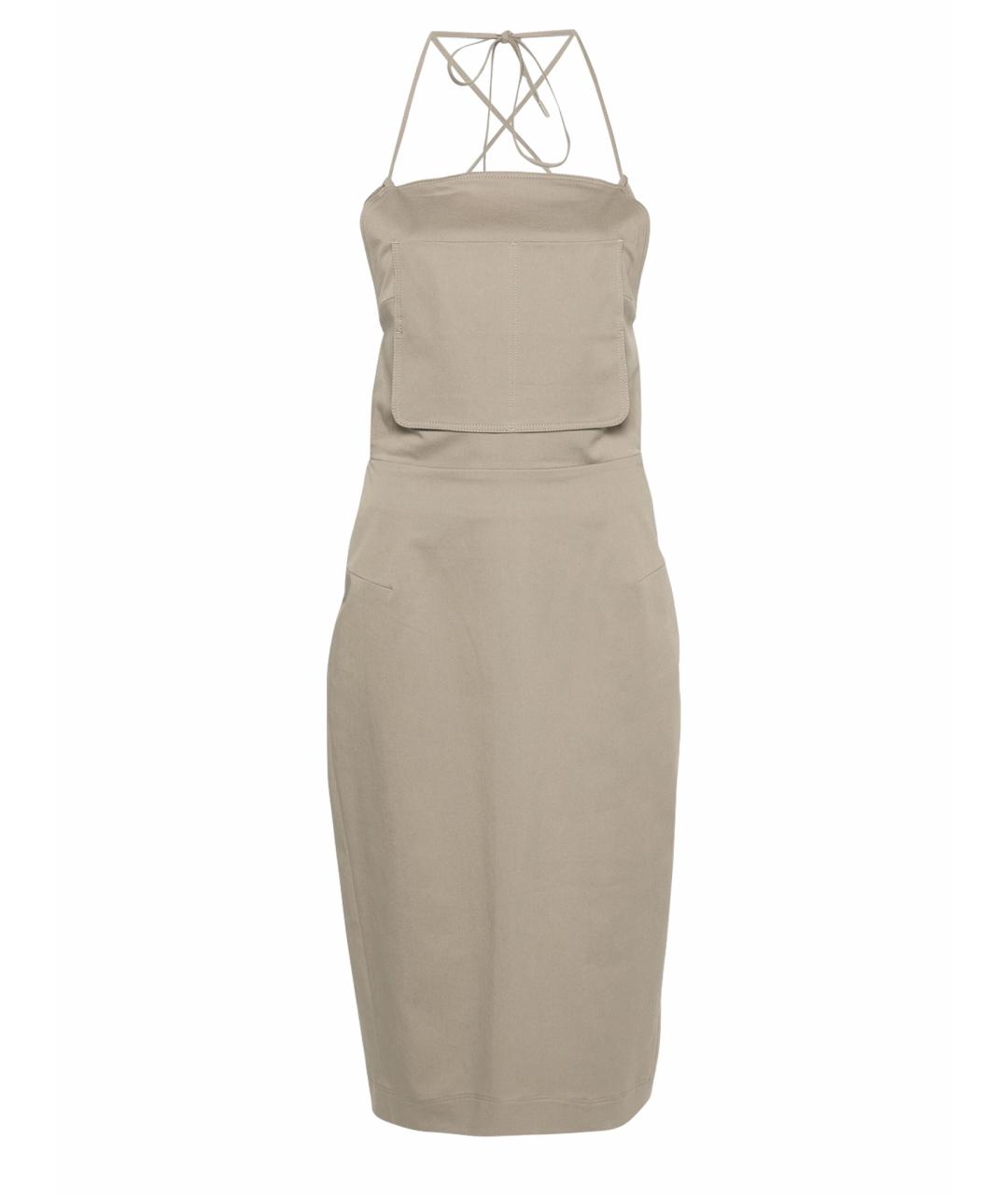 MAX MARA Серое хлопковое повседневное платье, фото 1