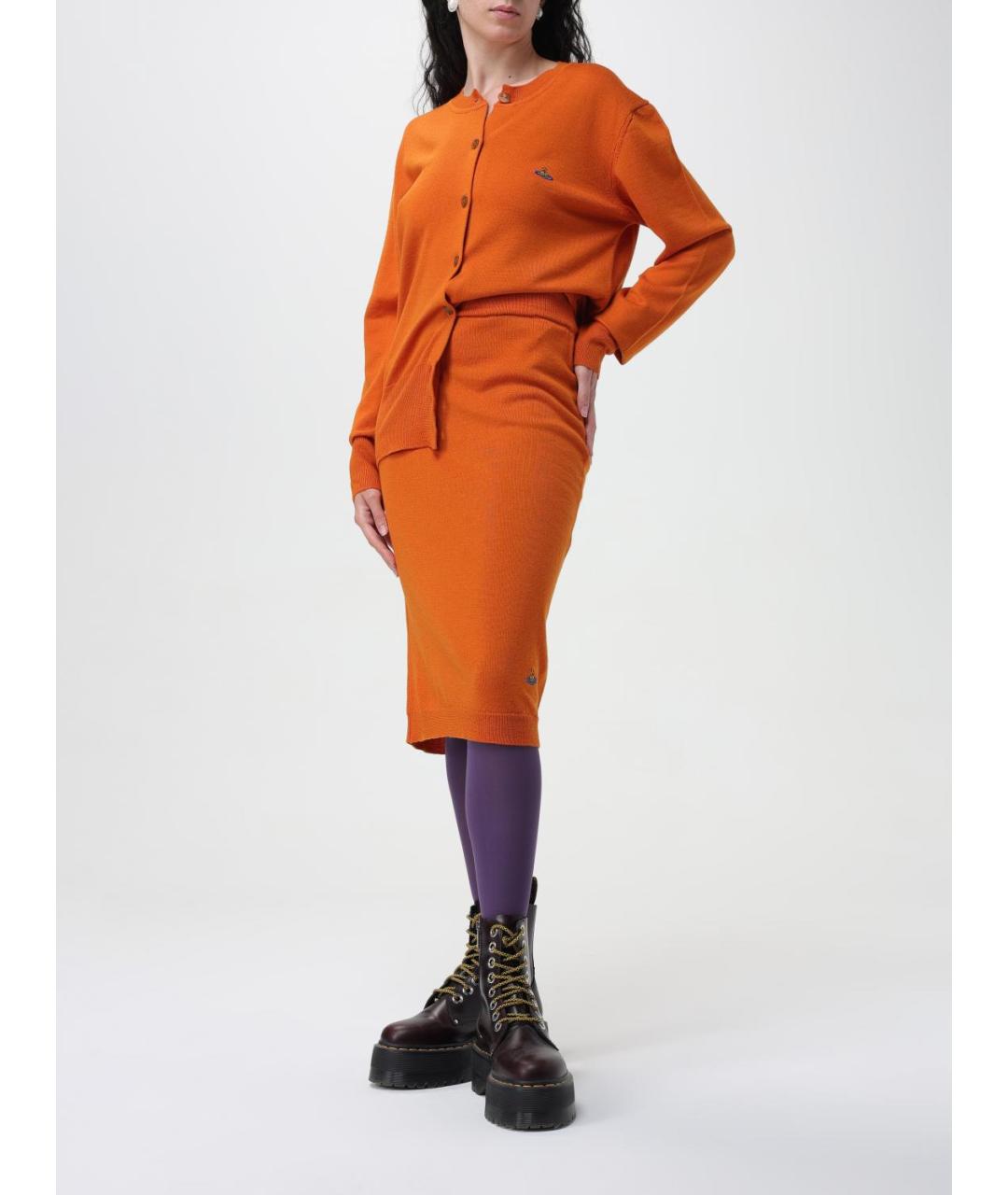 VIVIENNE WESTWOOD Оранжевая юбка миди, фото 2