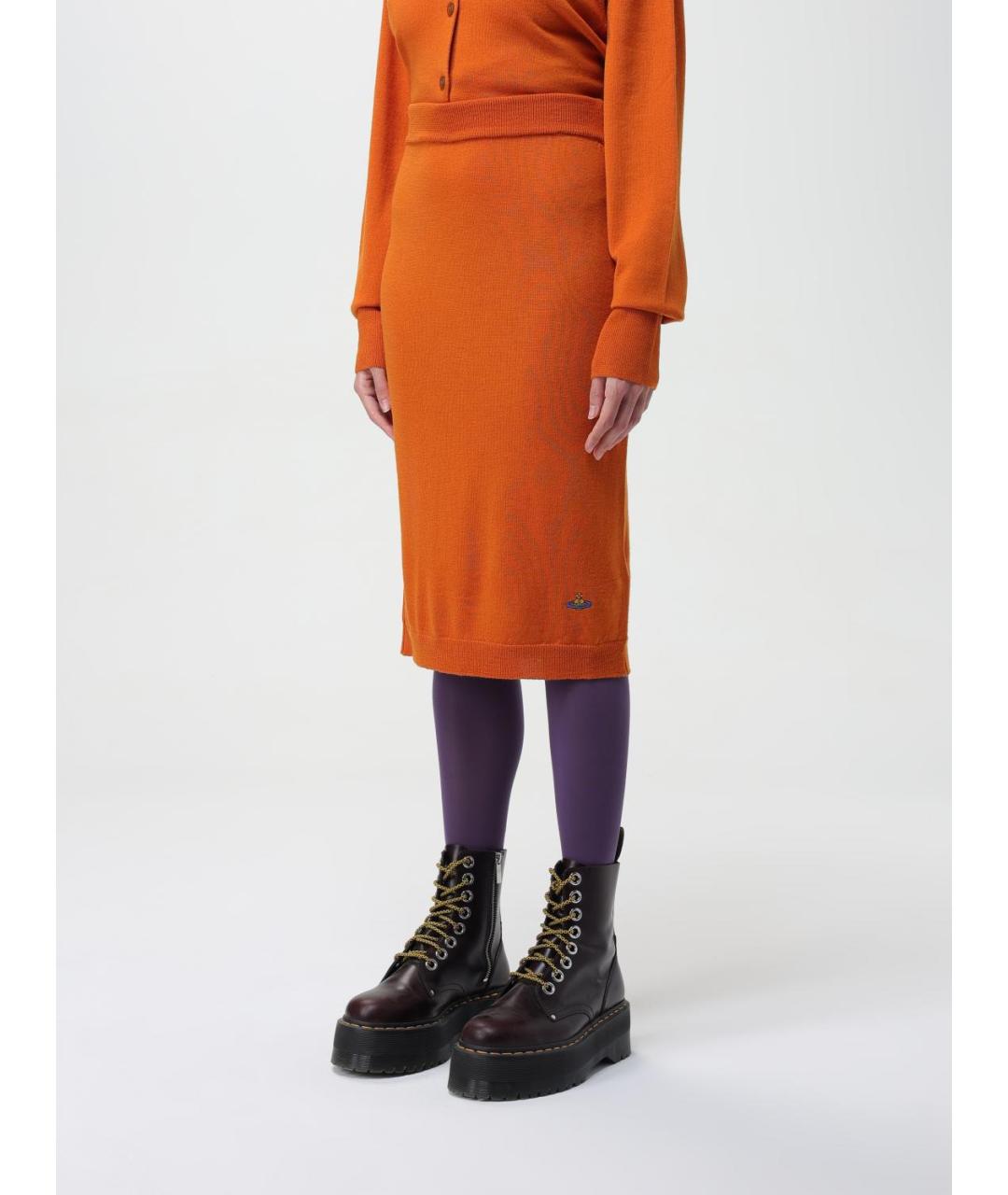 VIVIENNE WESTWOOD Оранжевая юбка миди, фото 3