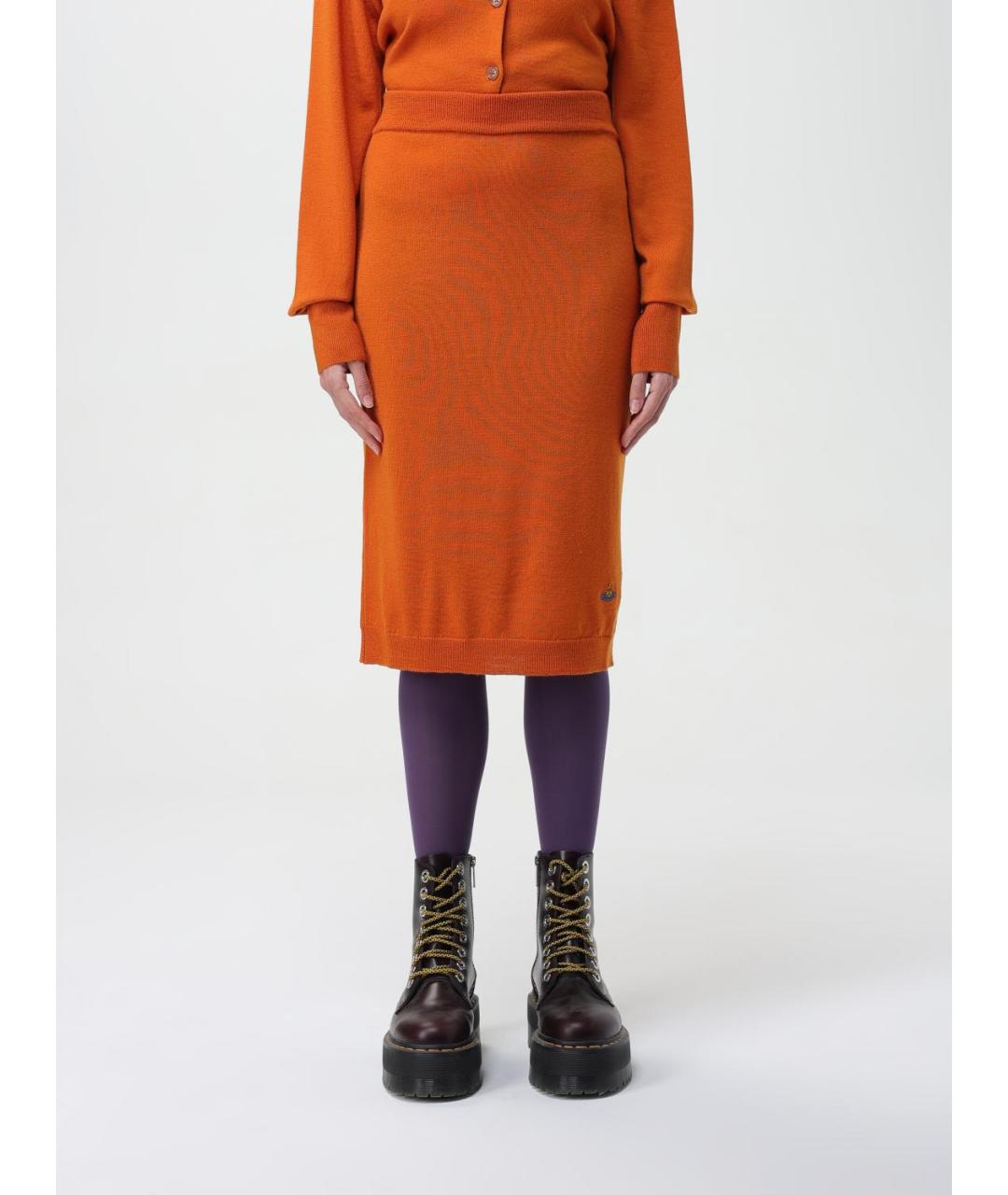 VIVIENNE WESTWOOD Оранжевая юбка миди, фото 6