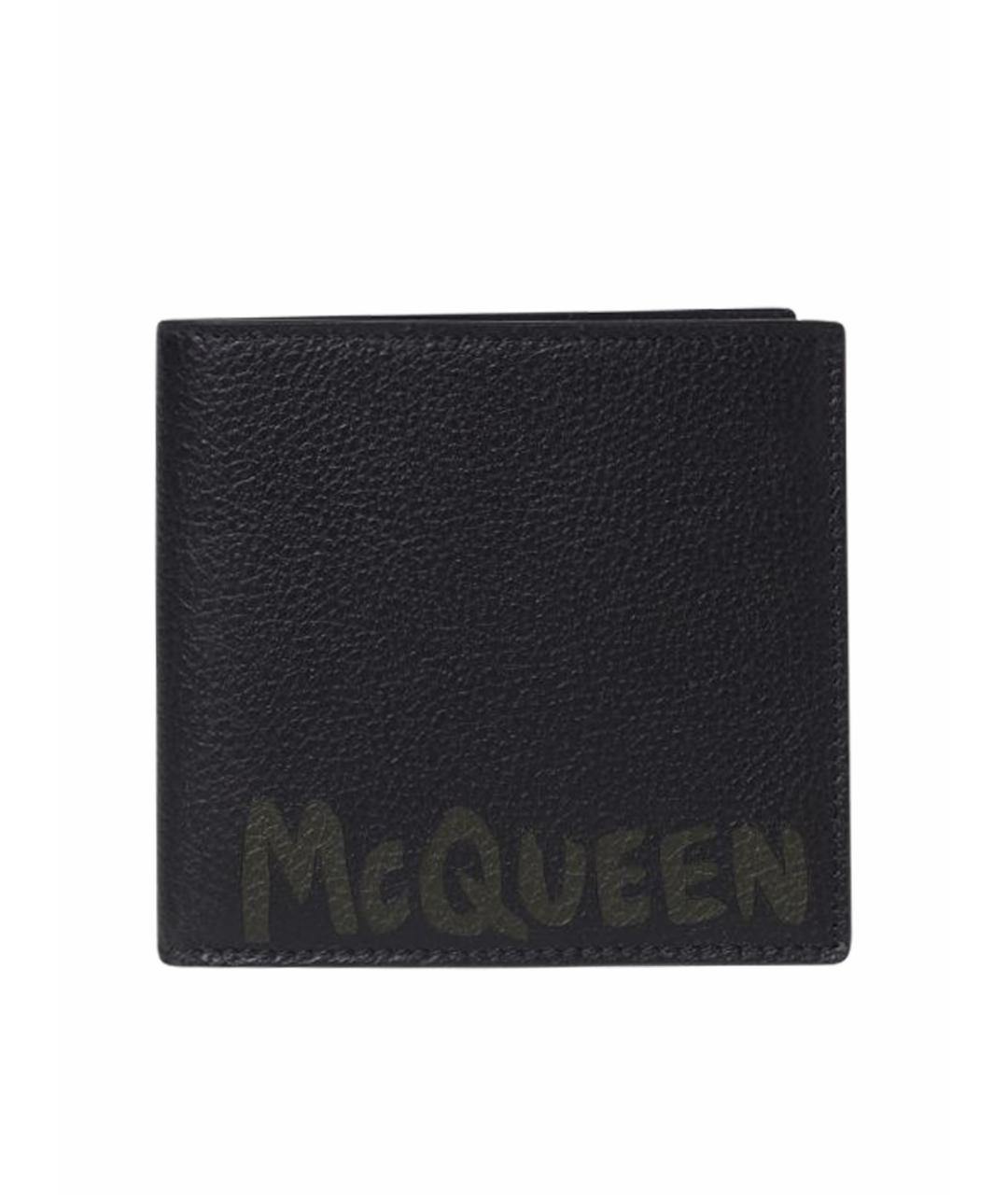 ALEXANDER MCQUEEN Черный кожаный кошелек, фото 1